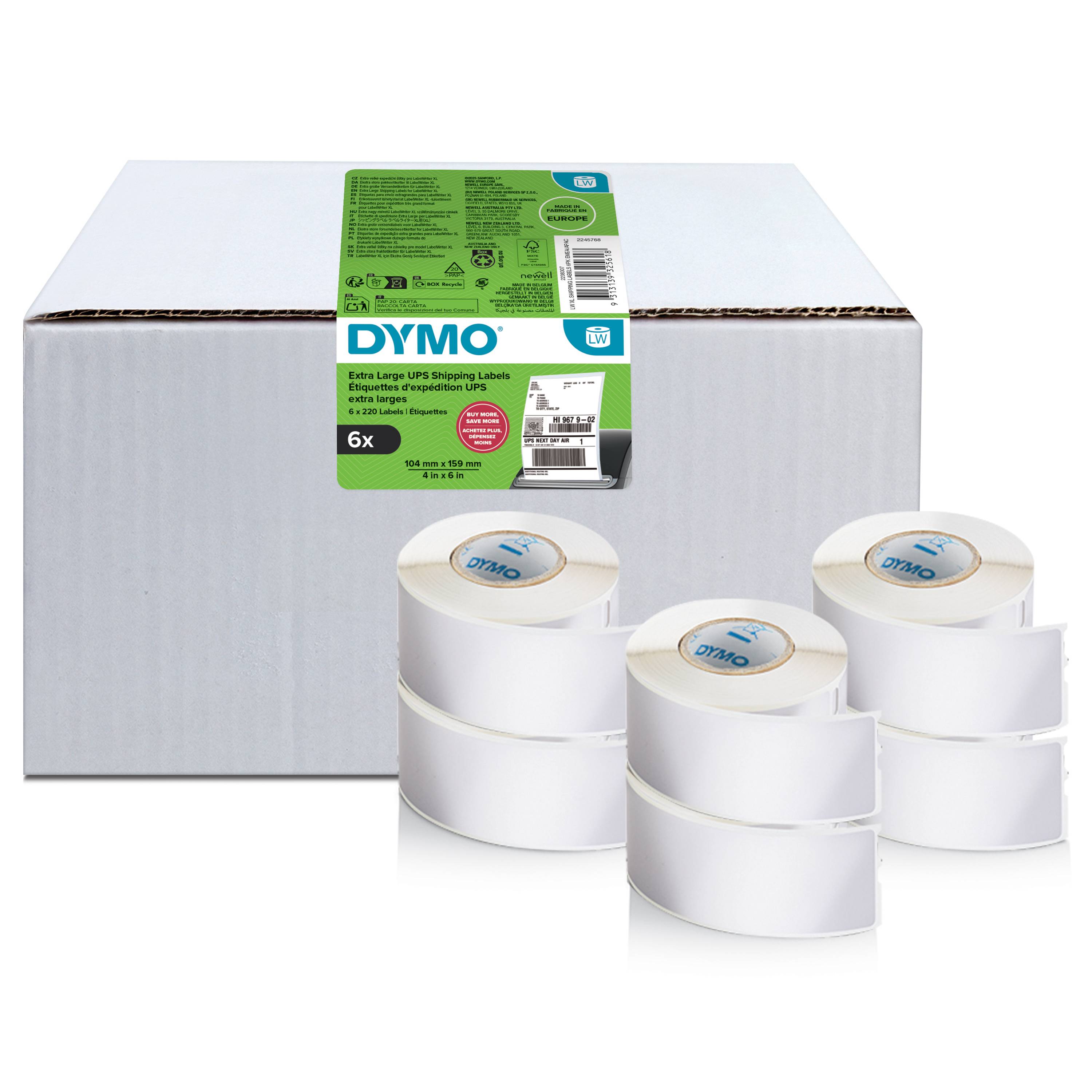 Dymo Etiketten Versand UPS-Label 6er x 6 Rollen a 140 s/w