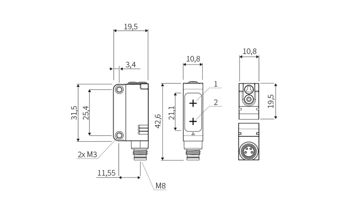 Reflexlichtschranke/ Optischer Sensor für transparente Objekte und Glas - AO704 - autosen