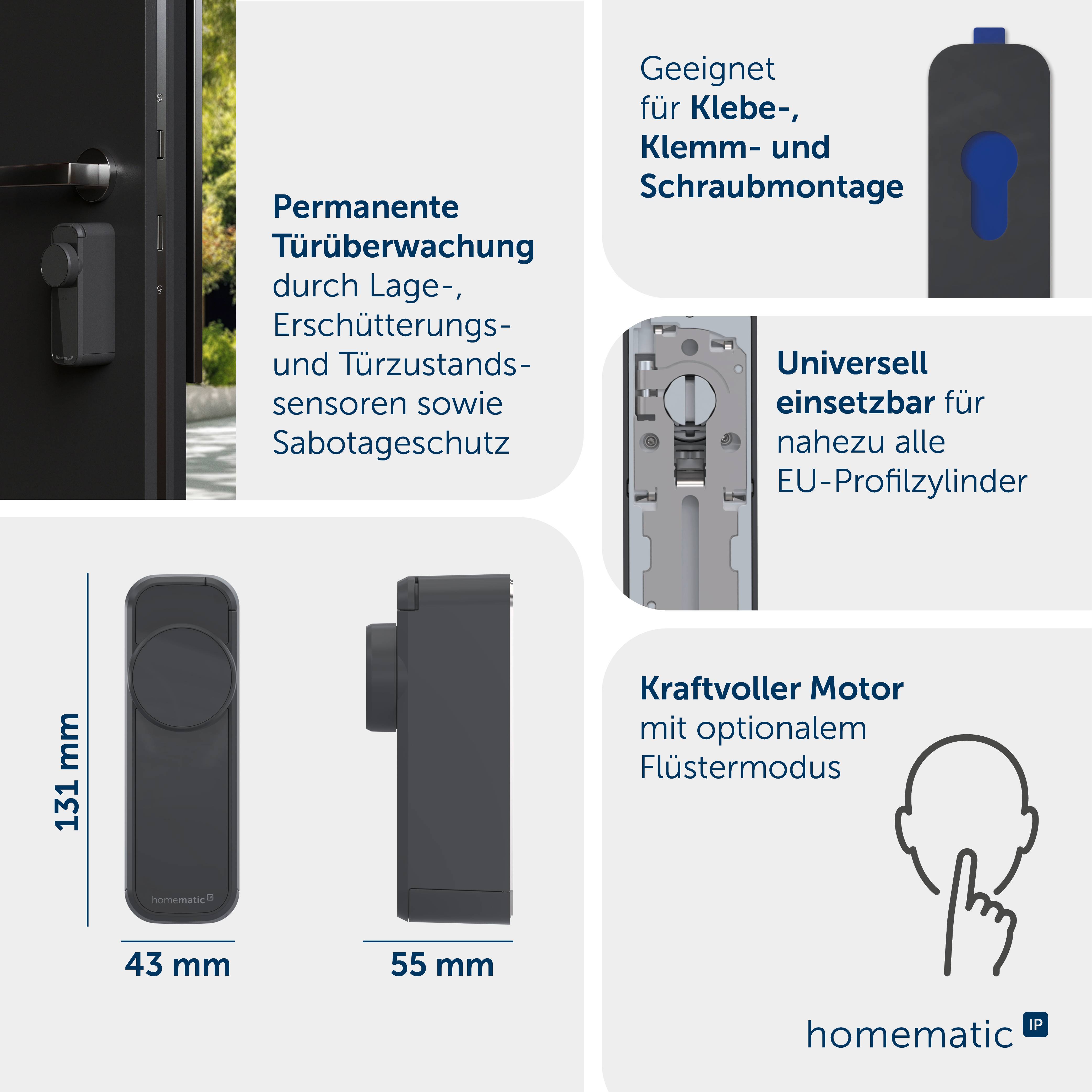 HOMEMATIC IP 162500A0, Türschlossantrieb pro, anthrazit