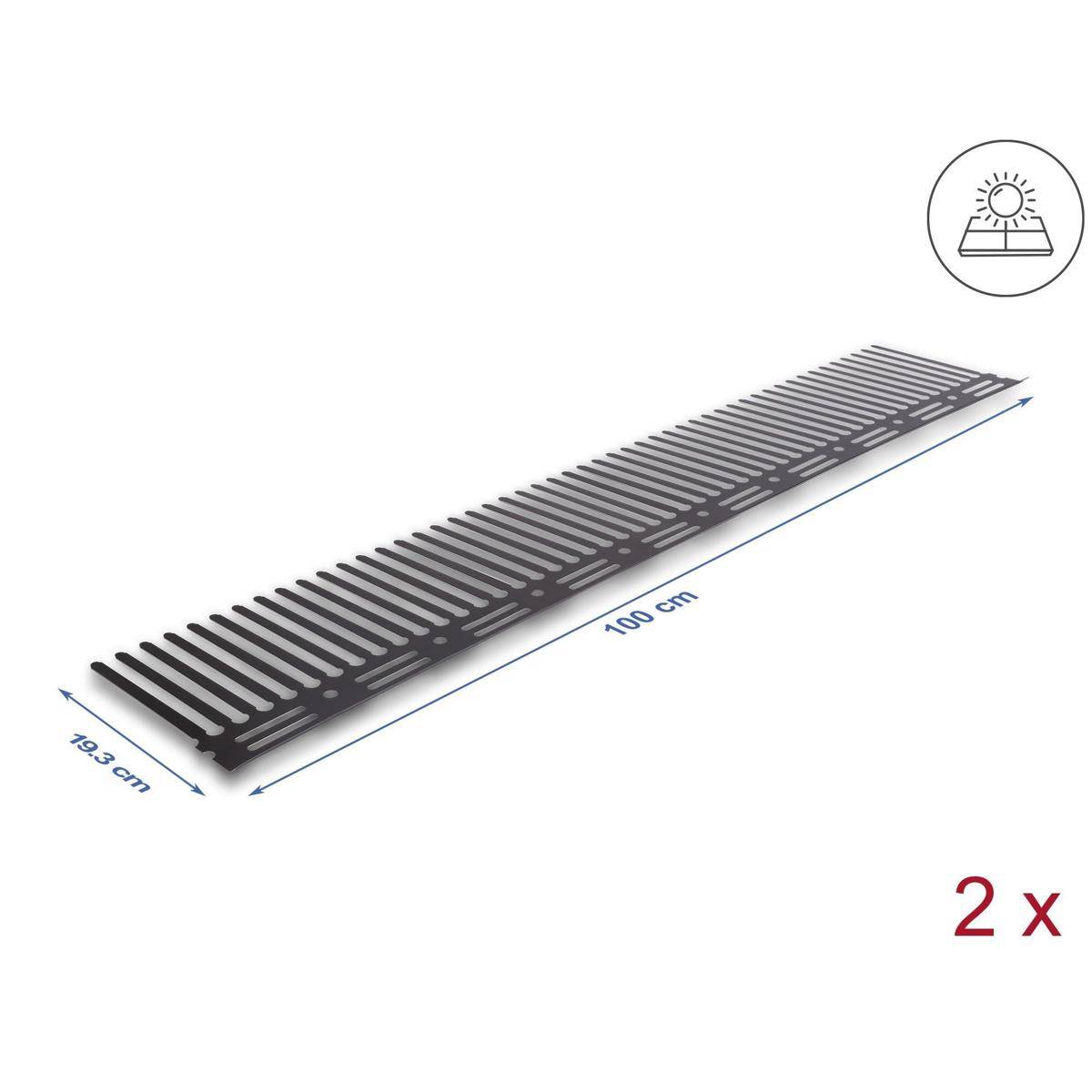 90976 - Delock Tierabwehr Barriere / Taubenabwehr für Photovoltaik Anlagen 1 m - 2 Stück braun (193 mm)