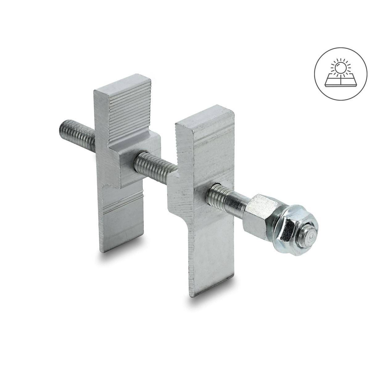 90997 - Delock Klammer für Tierabwehr Barriere / Taubenabwehr für Photovoltaik Solarmodule Aluminium