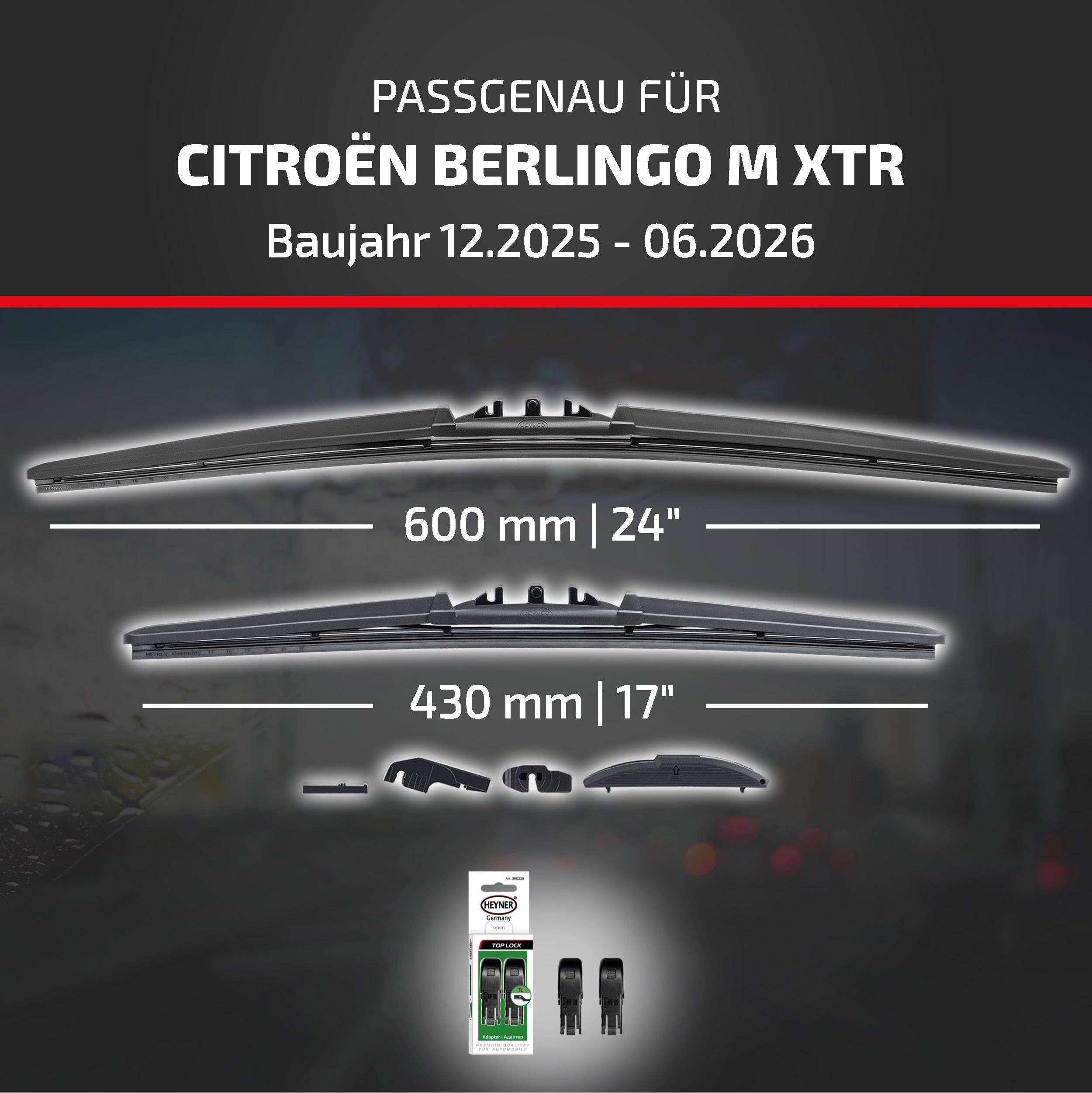 HEYNER® Scheibenwischer für CITROËN BERLINGO M XTR