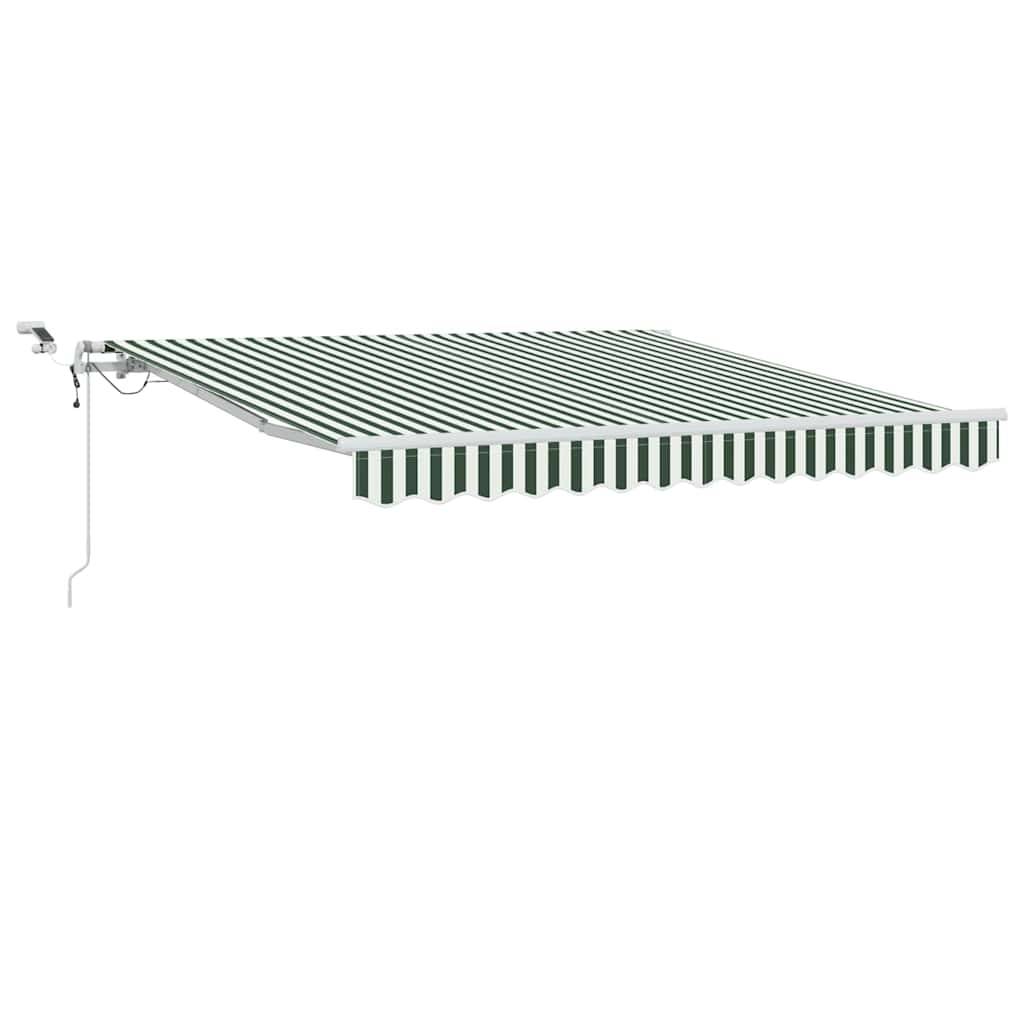 vidaXL Einziehbare Markise Grün und Weiß 350 x 250 cm