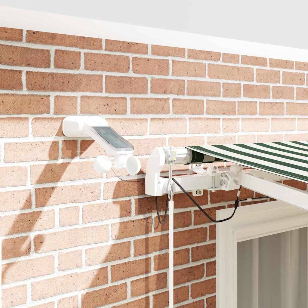 vidaXL Einziehbare Markise Grün und Weiß 350 x 250 cm