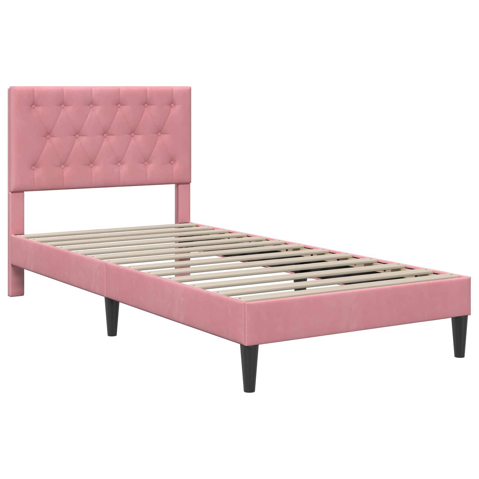 vidaXL Bettrahmen mit Kopfteil Rosa 80 x 200 cm Samt