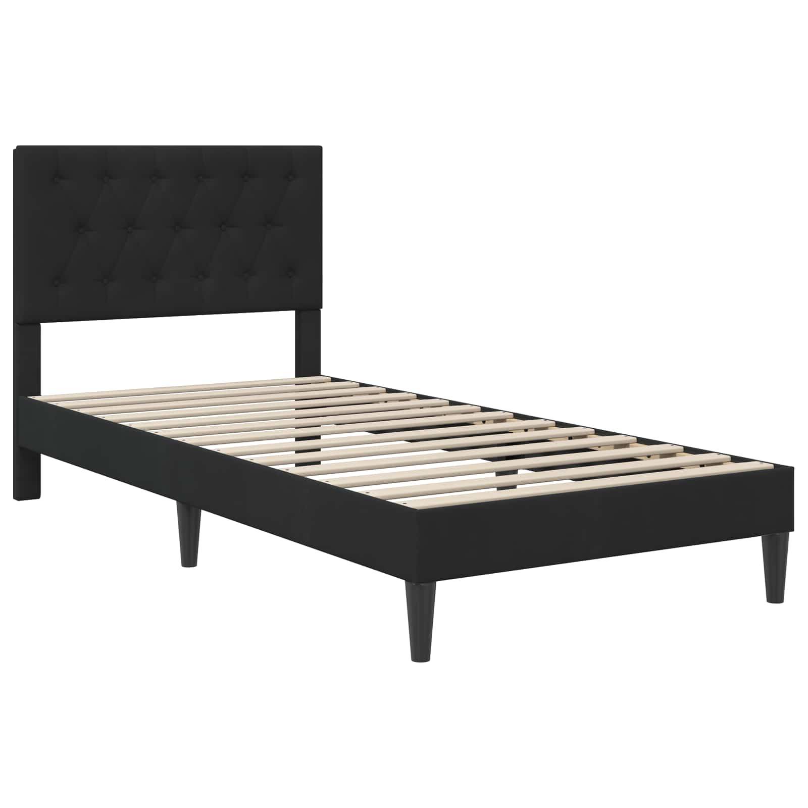 vidaXL Bettrahmen mit Kopfteil Schwarz 90 x 200 cm Samt
