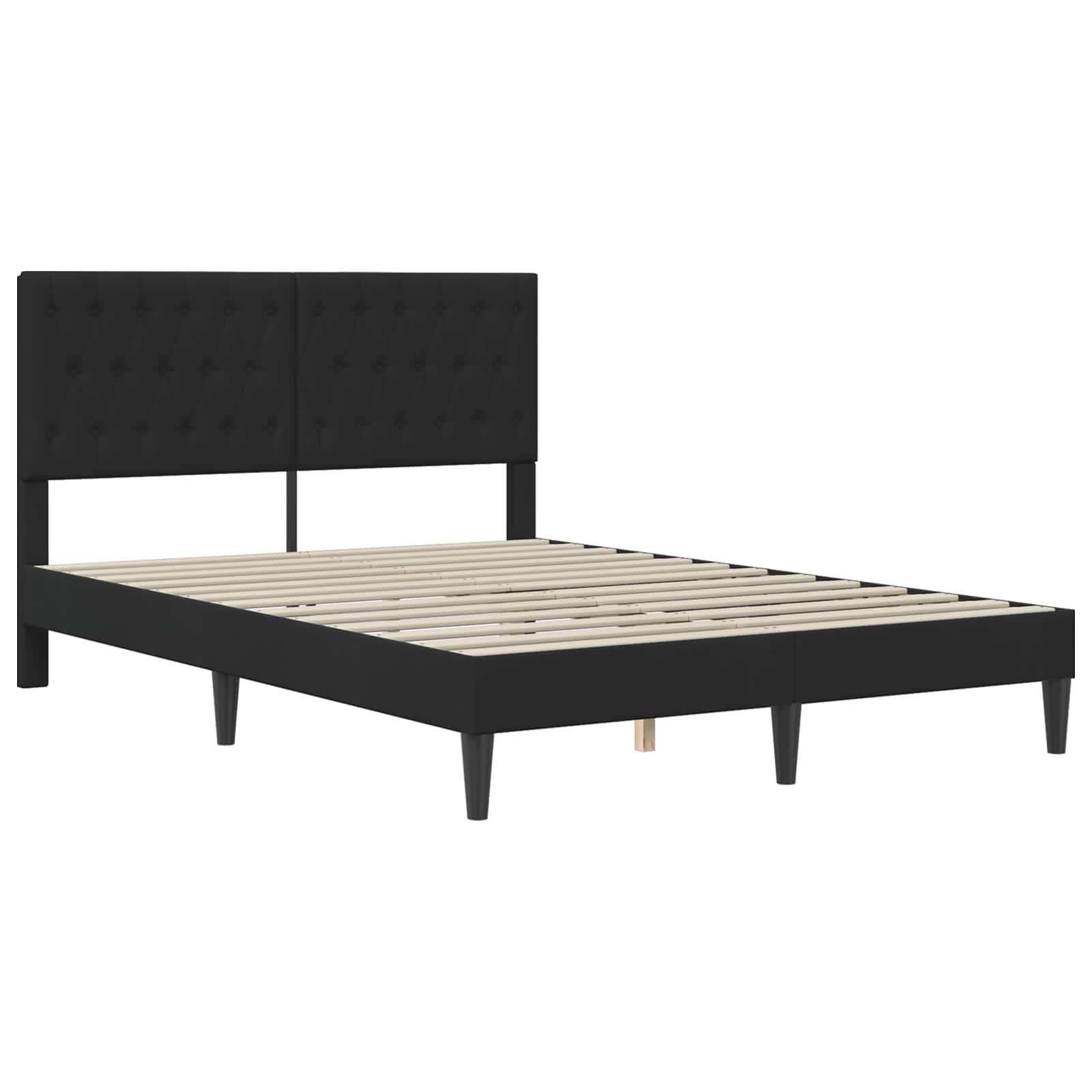 vidaXL Bettrahmen mit Kopfteil Schwarz 120 x 200 cm Samt
