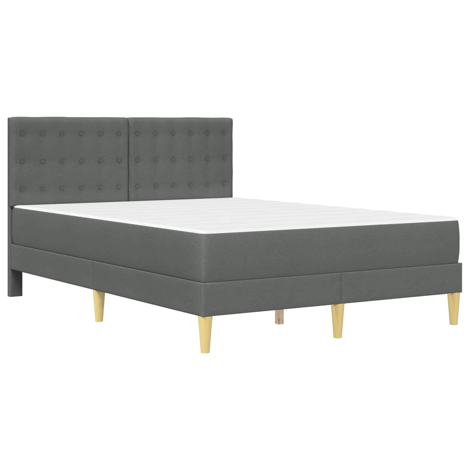 vidaXL Bettgestell mit Matratze Dunkelgrau 160 x 200 cm Stoff