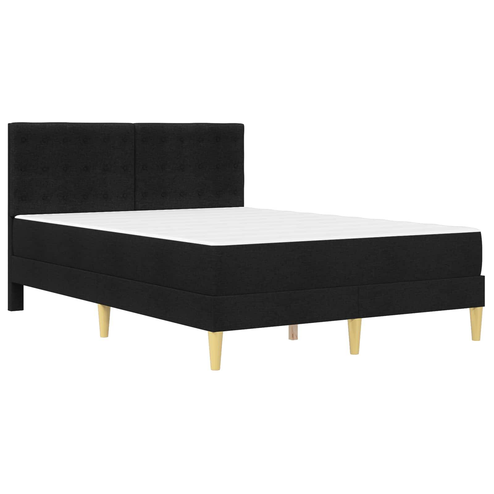 vidaXL Bettgestell mit Matratze Schwarz 160 x 200 cm Stoff