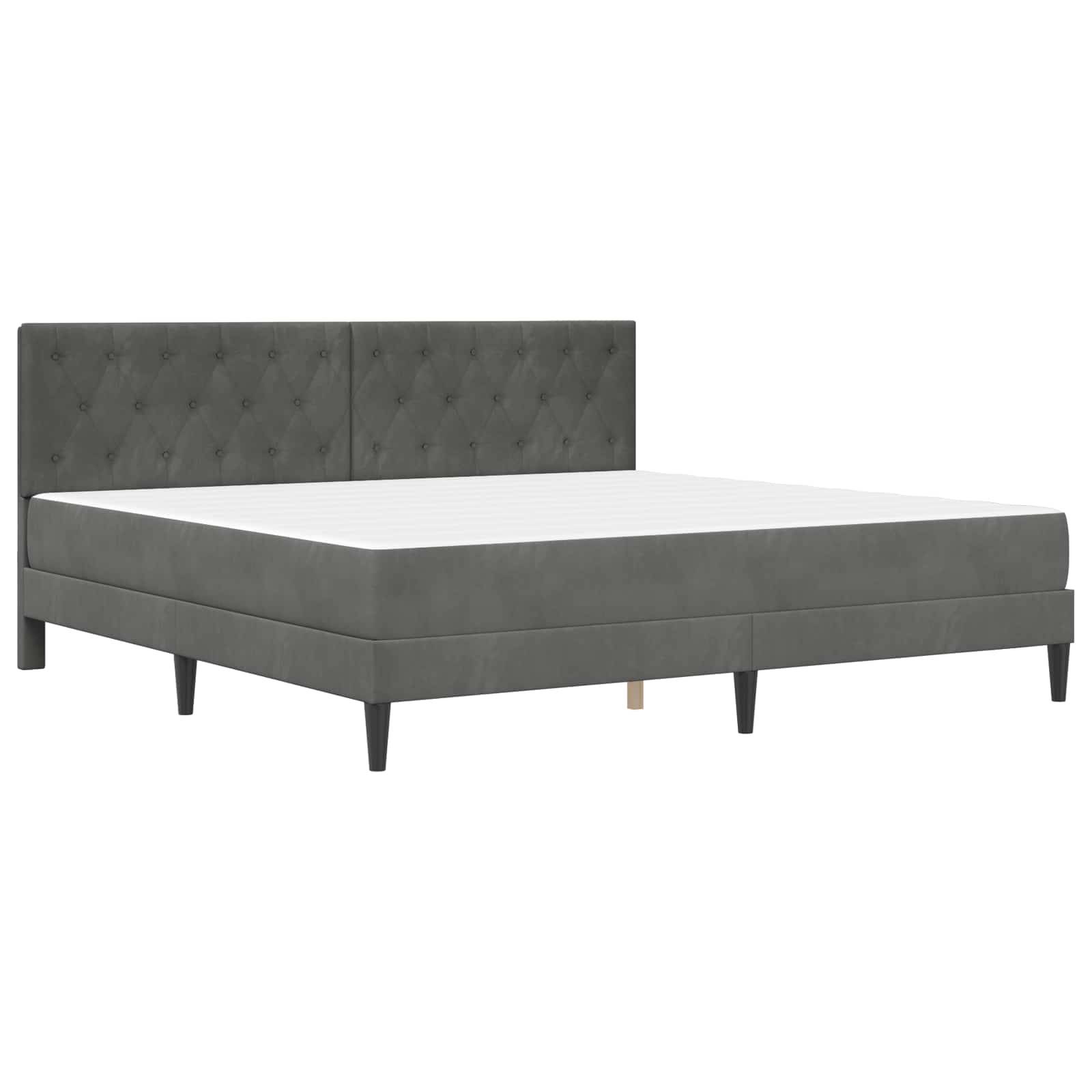 vidaXL Bettgestell mit Matratze Dunkelgrau 180 x 200 cm Samt