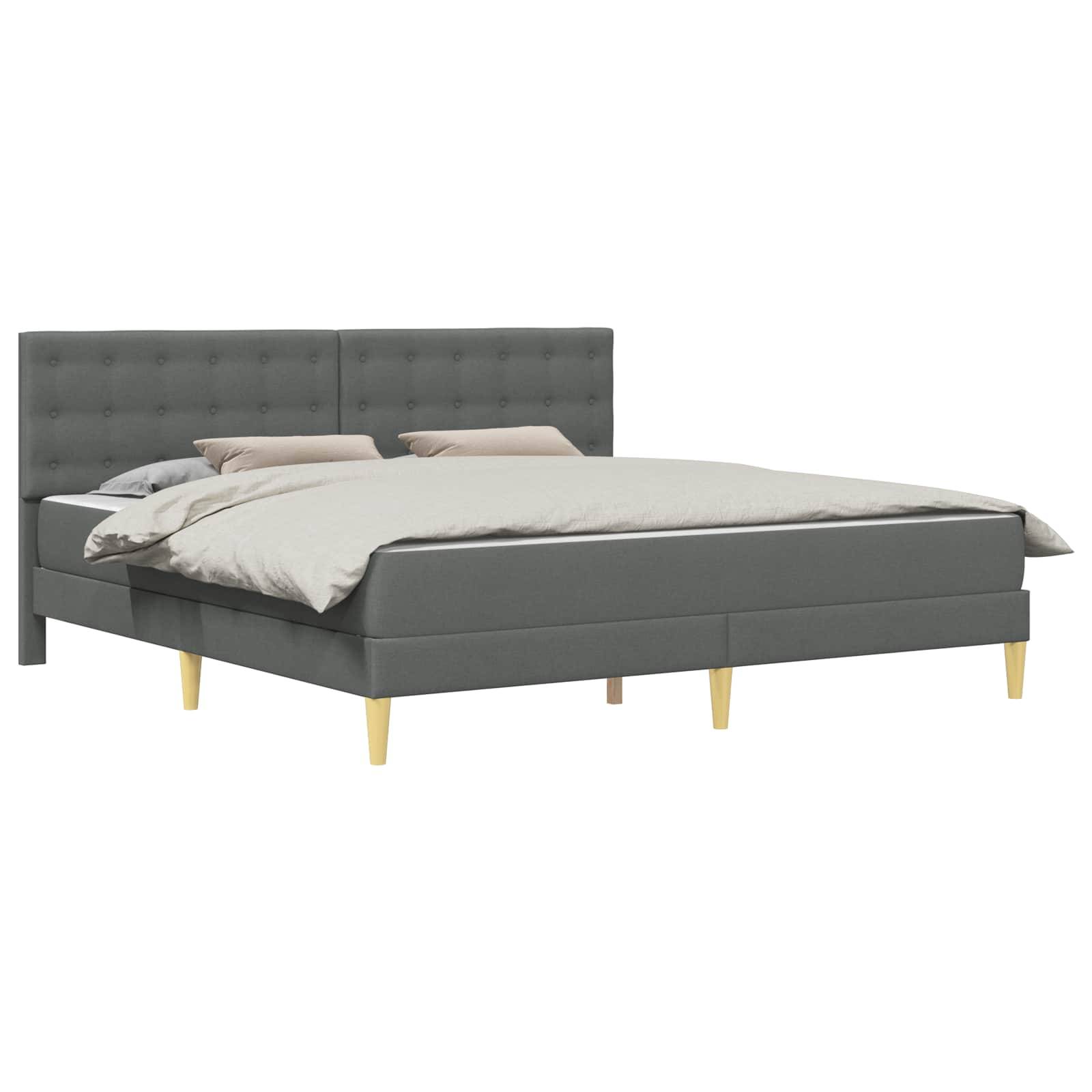 vidaXL Bettgestell mit Matratze Dunkelgrau 180 x 200 cm Stoff
