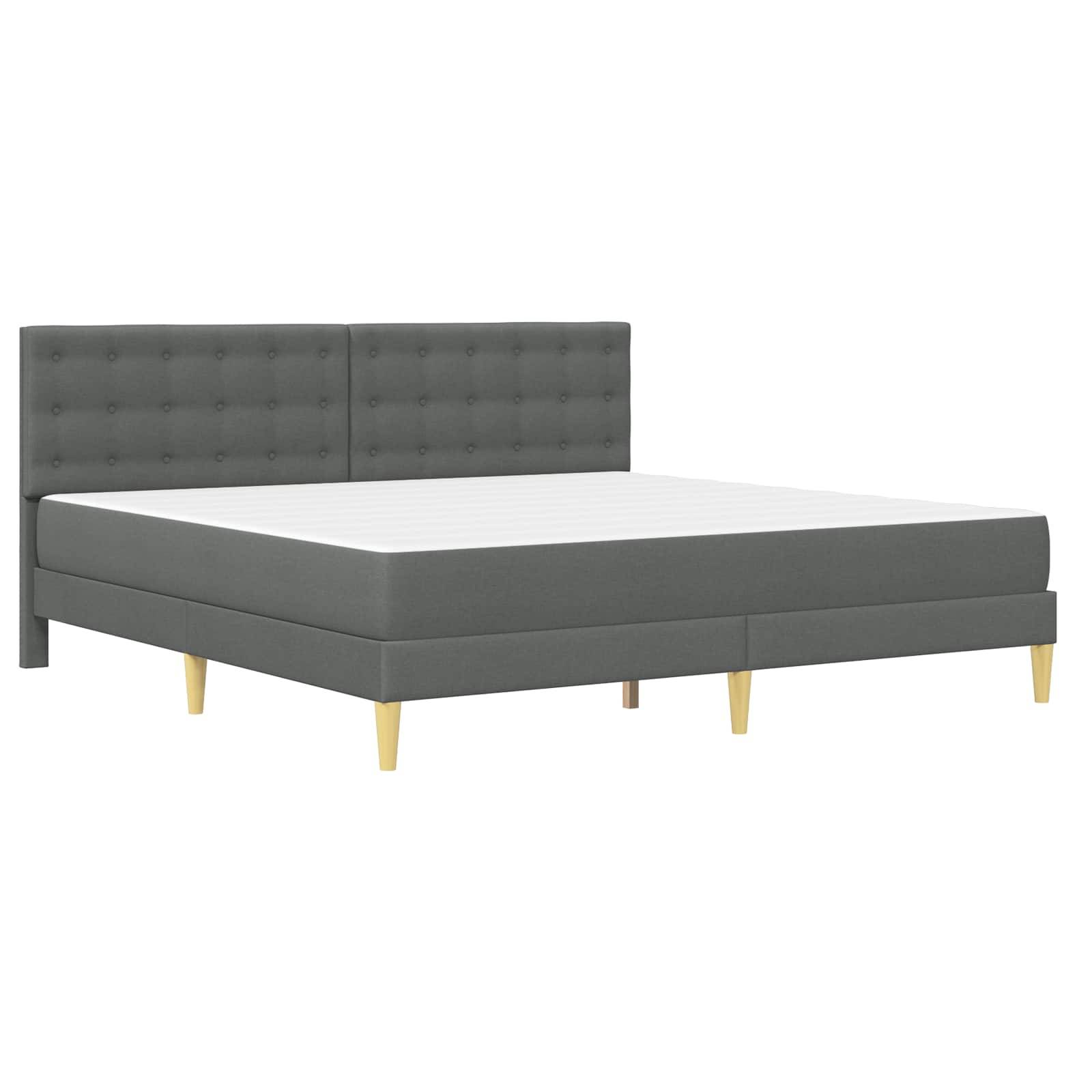 vidaXL Bettgestell mit Matratze Dunkelgrau 180 x 200 cm Stoff
