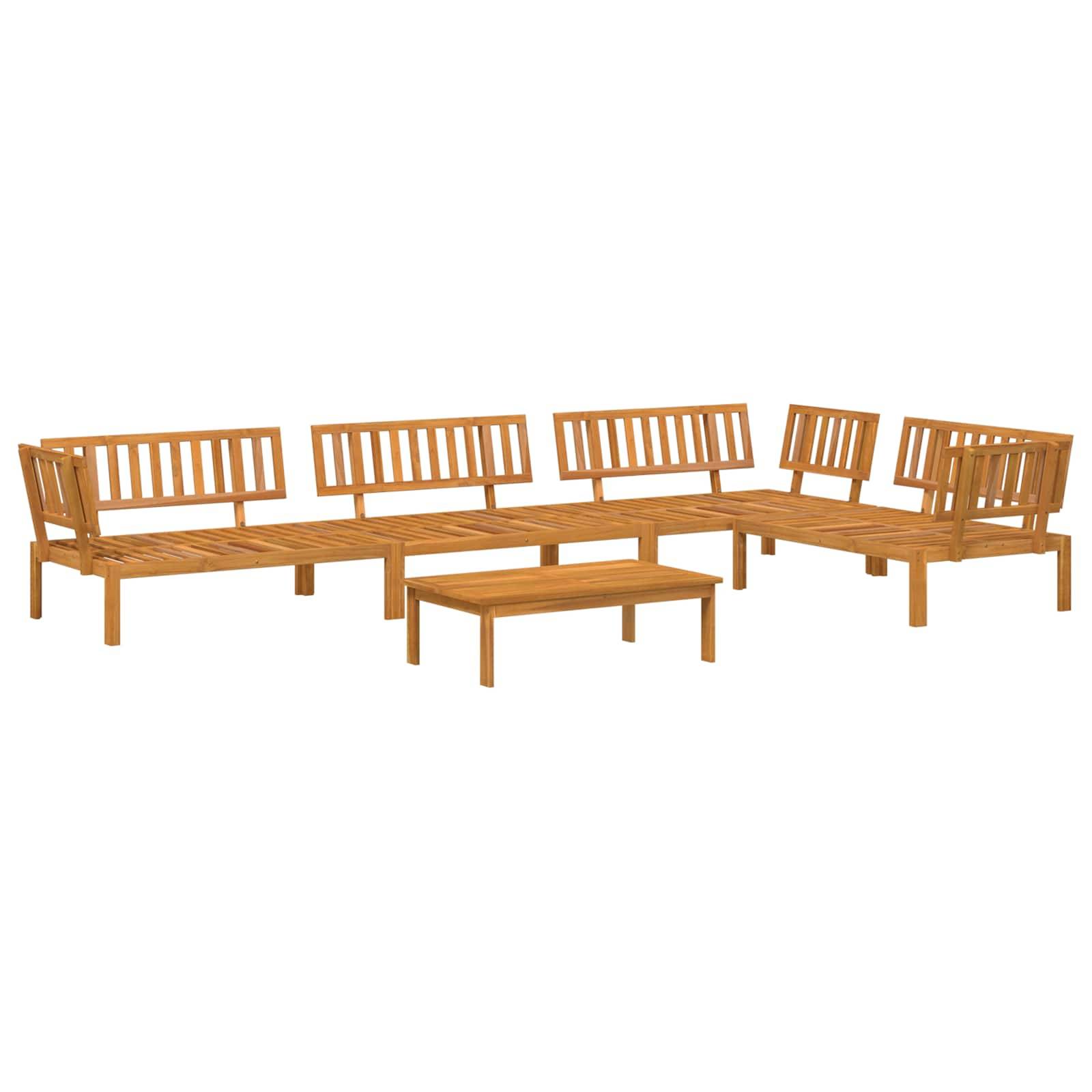 vidaXL Sofa Set mit Kissen Uni 5 pcs Anthrazit Massivholz Akazie