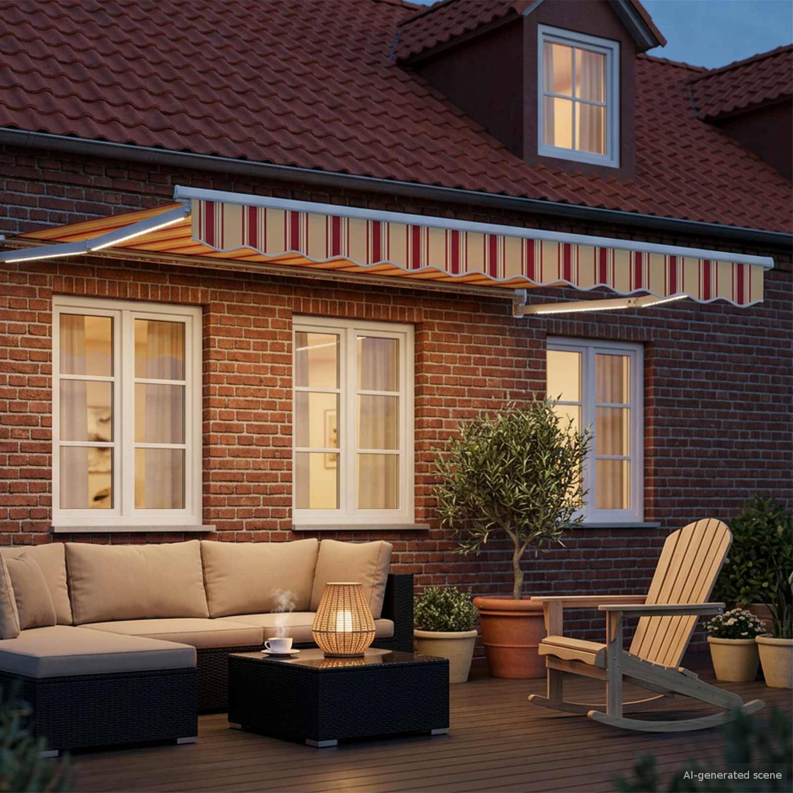 vidaXL Elektrische ausziehbare Markise Mehrfarbig 2,5 x 2 m