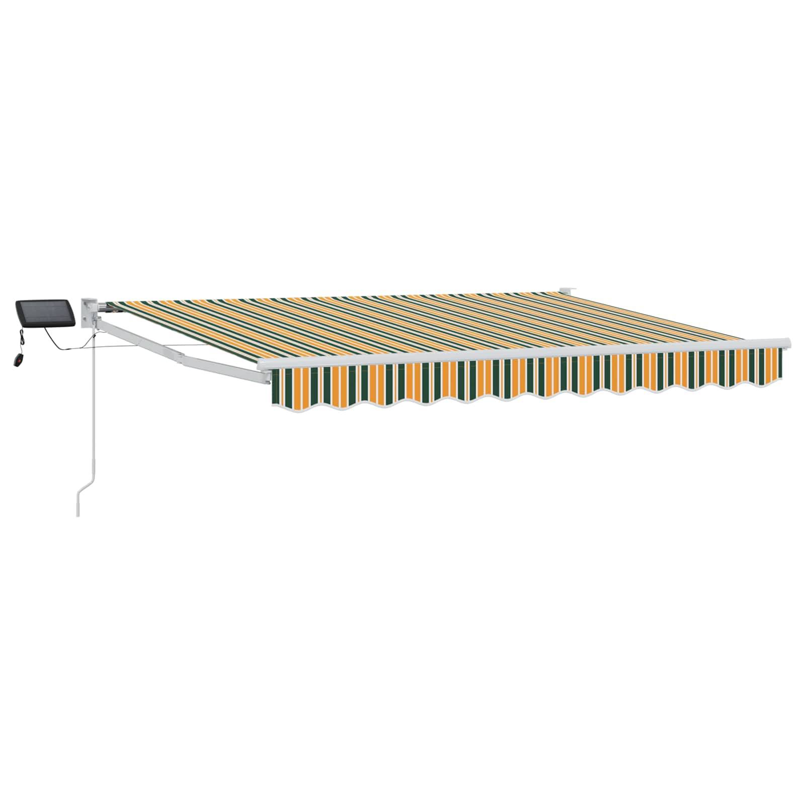 vidaXL Manuelle Gelenkarmmarkise mit LEDs Grün, Gelb, Weiß 3 x 2,5 m