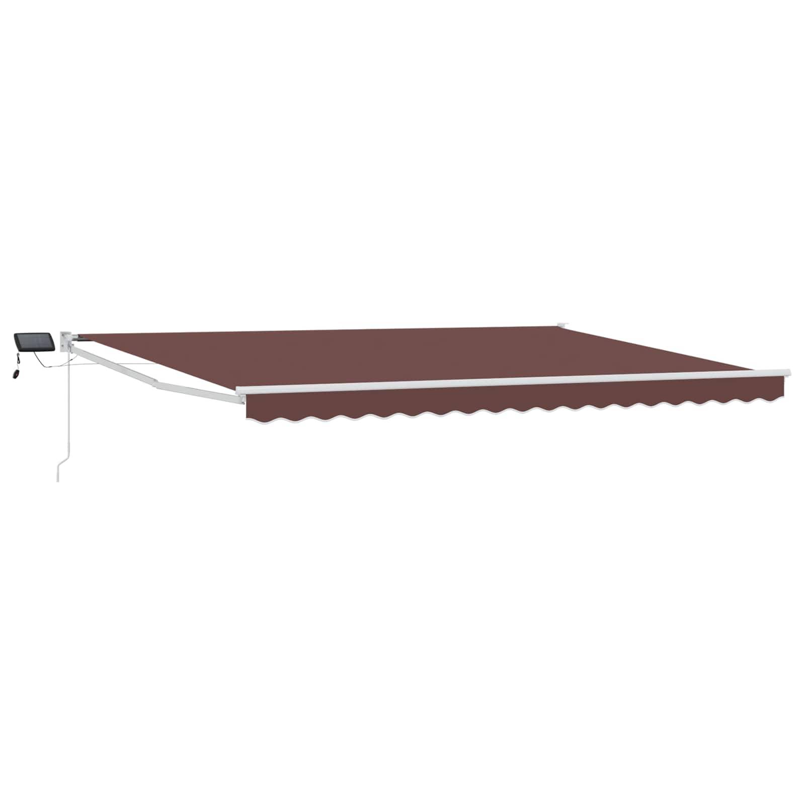 vidaXL Manuelle Gelenkarmmarkise mit LEDs Braun 4 x 2 m