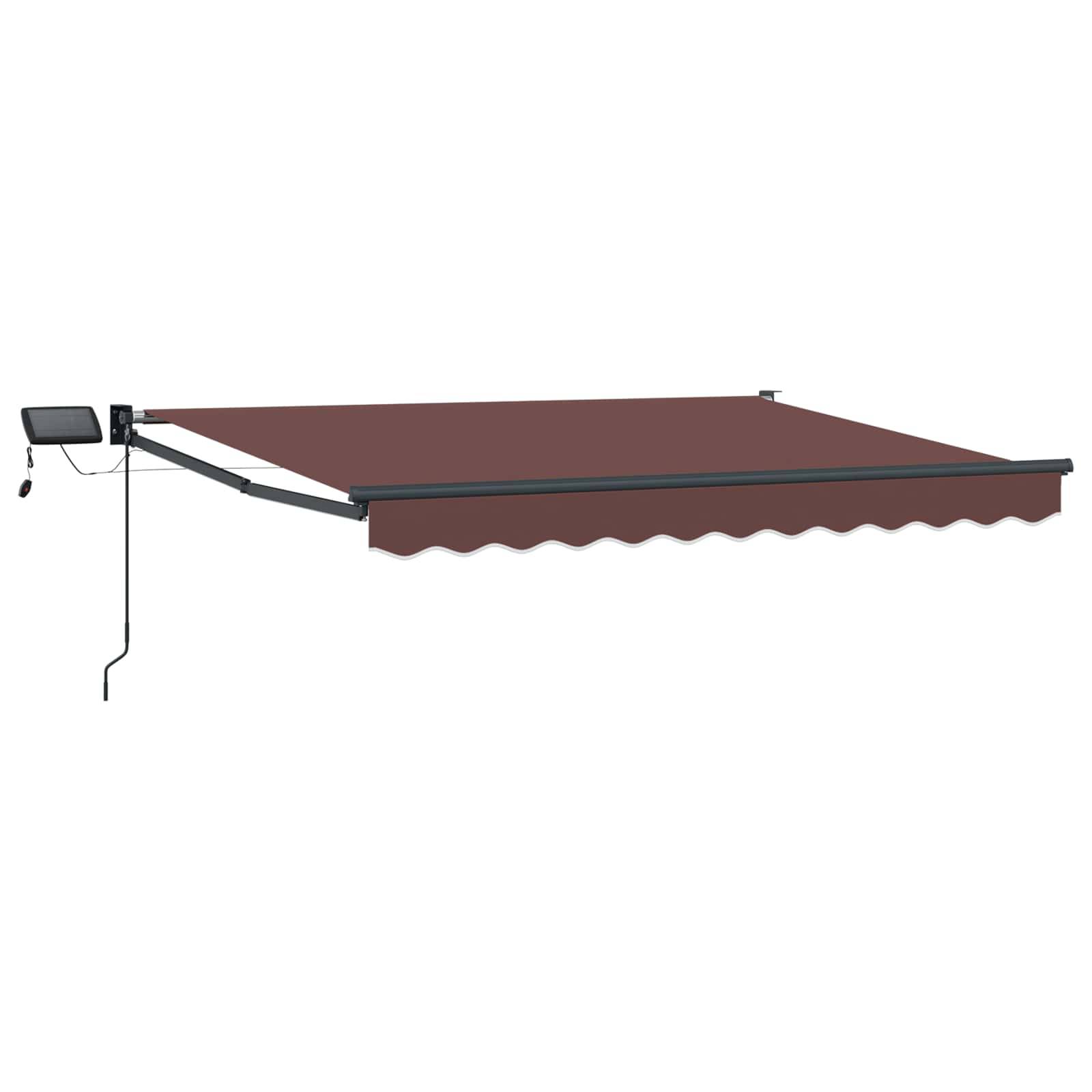 vidaXL Manuelle Gelenkarmmarkise mit LEDs Braun 3,5 x 2 m