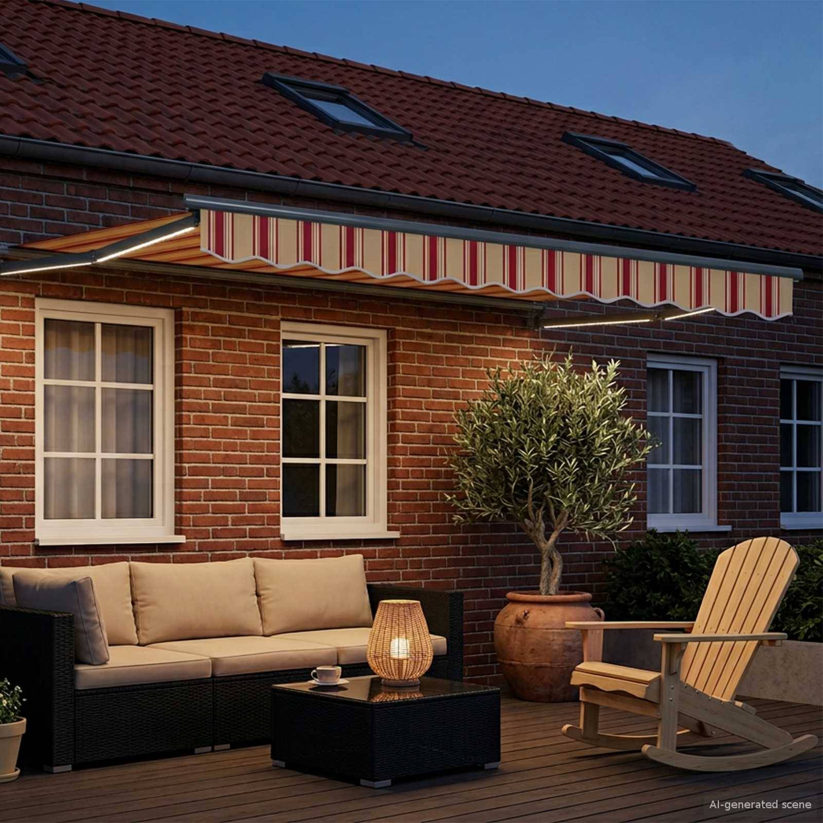 vidaXL Manuelle Gelenkarmmarkise mit LEDs Mehrfarbig 2,5 x 2 m