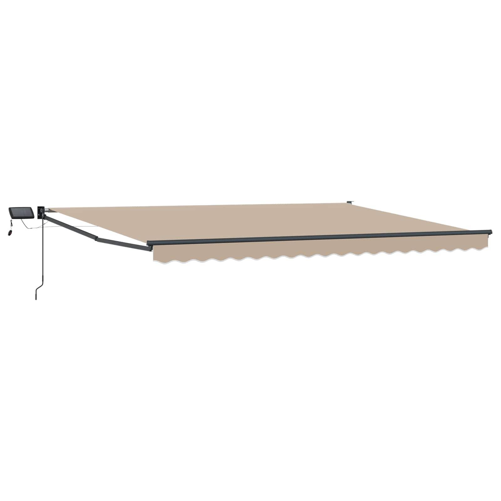 vidaXL Manuelle Gelenkarmmarkise mit LEDs Beige 5 x 3 m