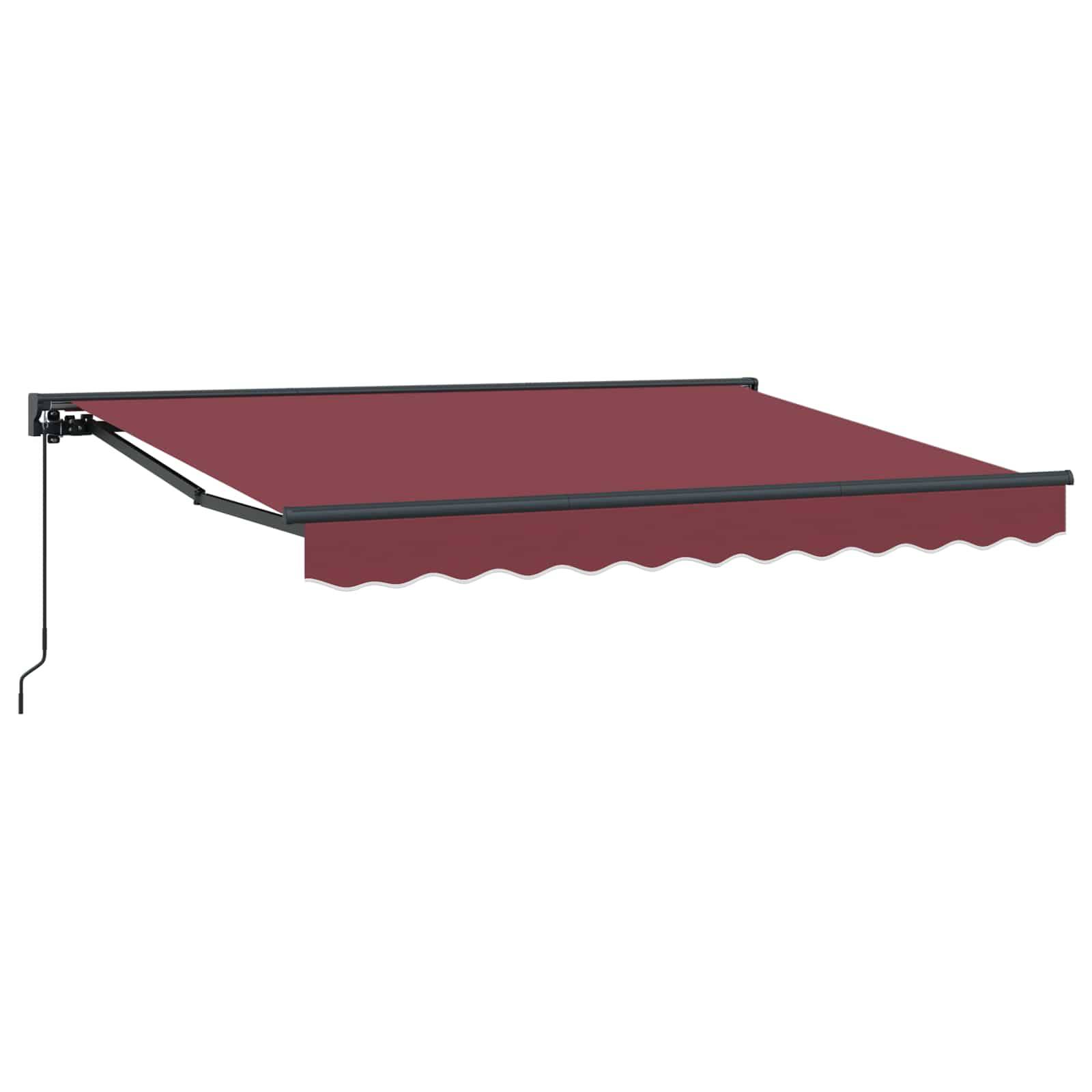 vidaXL Manuell einziehbare Markise Bordeauxrot 2,5 x 2 m