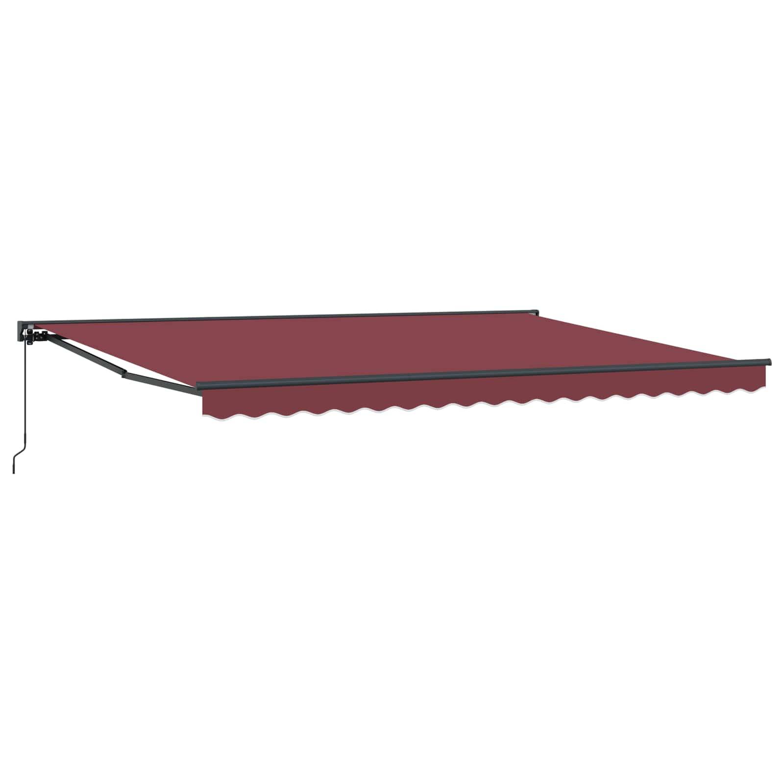 vidaXL Manuell einziehbare Markise Bordeauxrot 5 x 3,5 m
