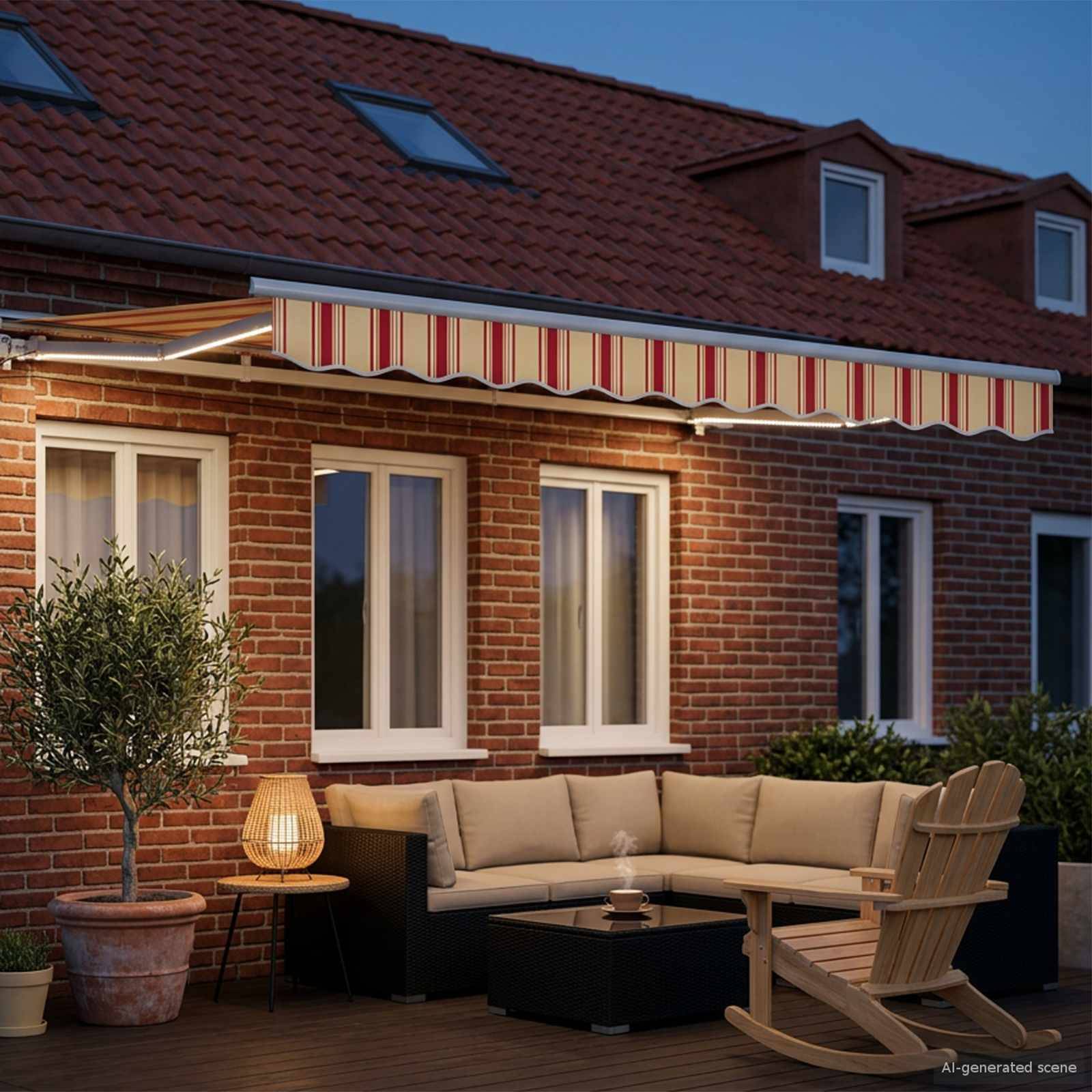 vidaXL Manueller Markisenrahmen mit LEDs 2,5 x 2 m
