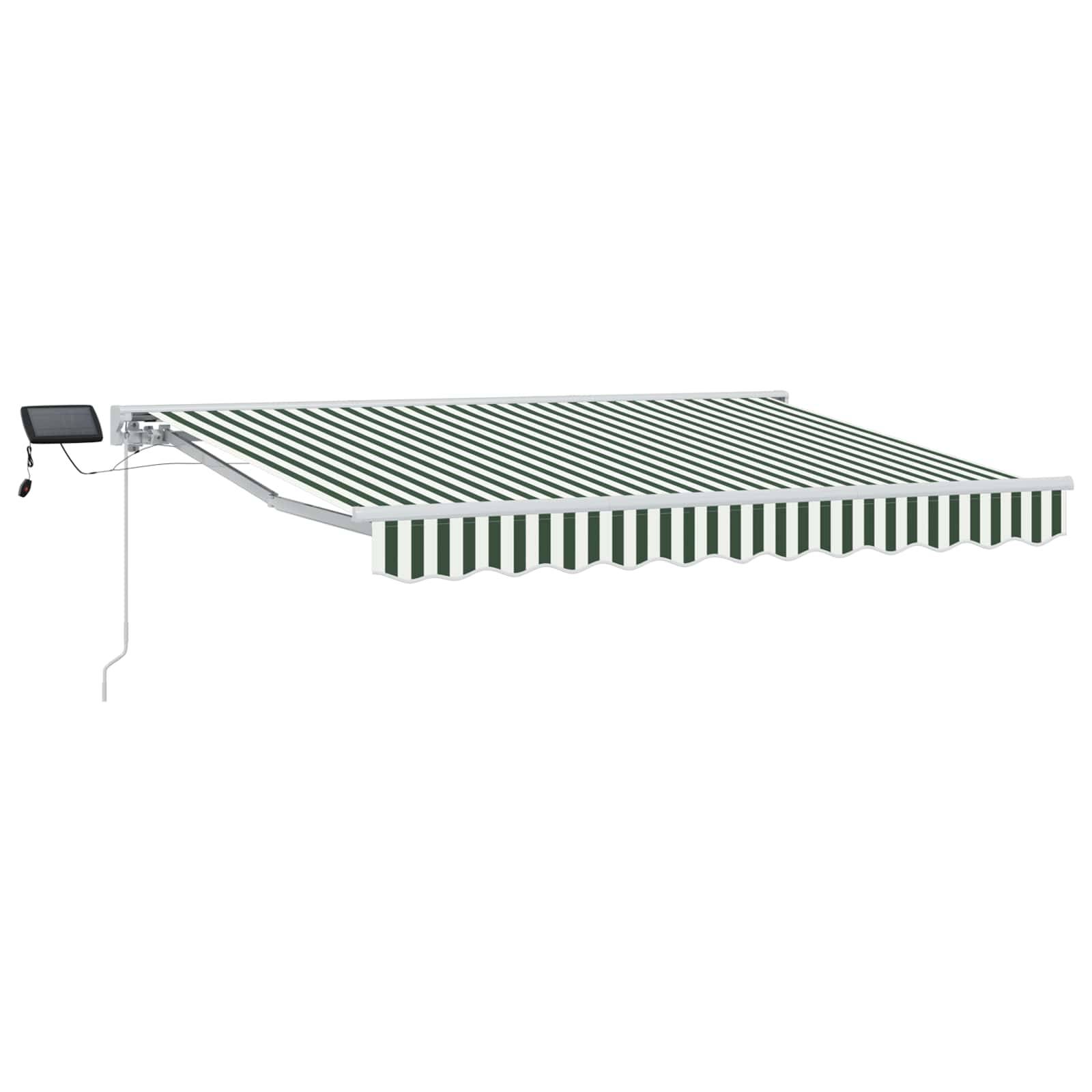 vidaXL Manueller Markisenrahmen mit LEDs Grün und Weiß 3,5 x 2,5 m