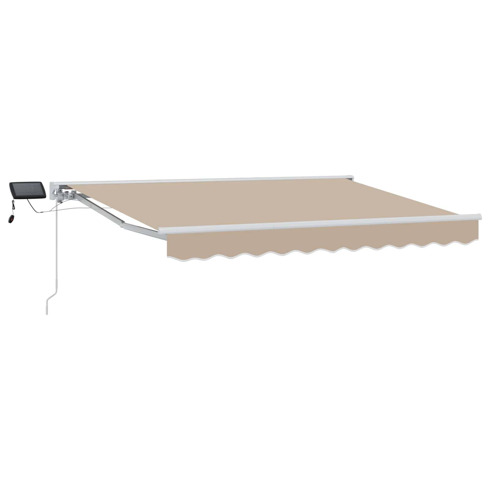 vidaXL Manueller Markisenrahmen mit LEDs Beige 2,5 x 2 m