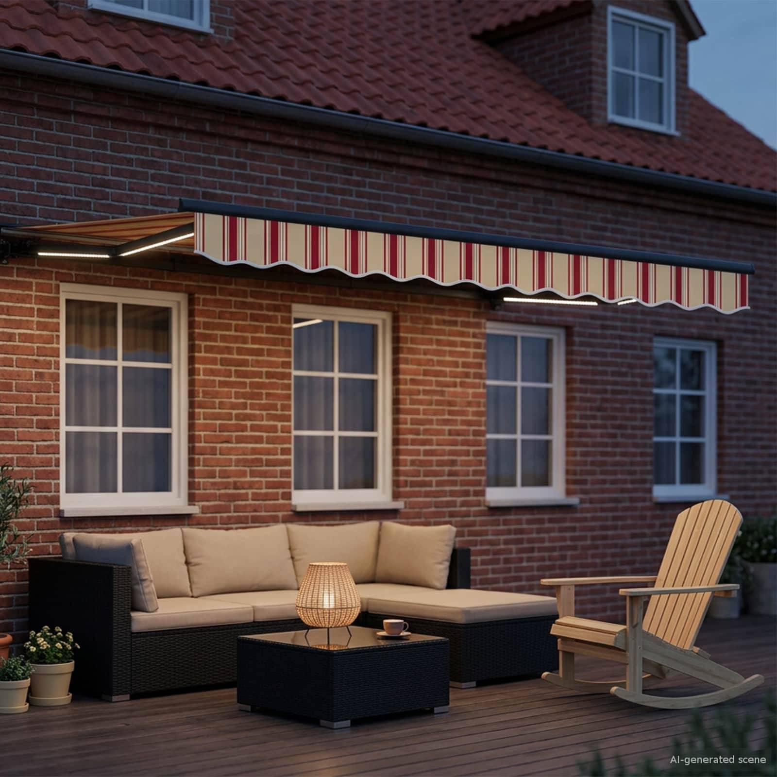 vidaXL Manueller Markisenrahmen mit LEDs 2,5 x 2 m