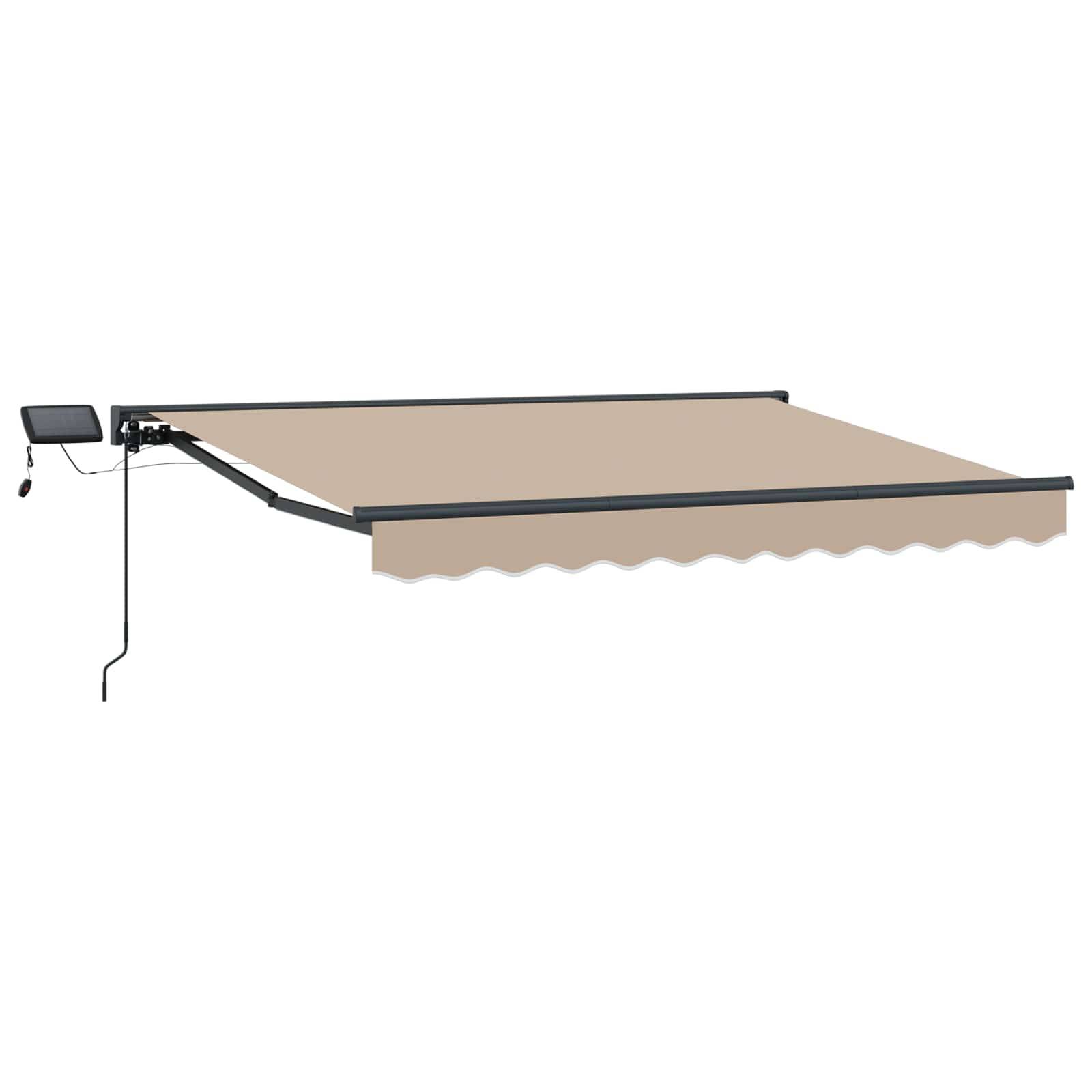 vidaXL Manueller Markisenrahmen mit LEDs Beige 3,5 x 2 m