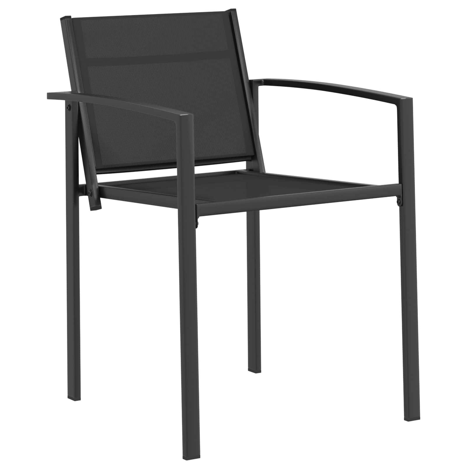 vidaXL Gartenmöbel Set 5 pcs Schwarz und Anthrazit 140 x 70 x 73 cm
