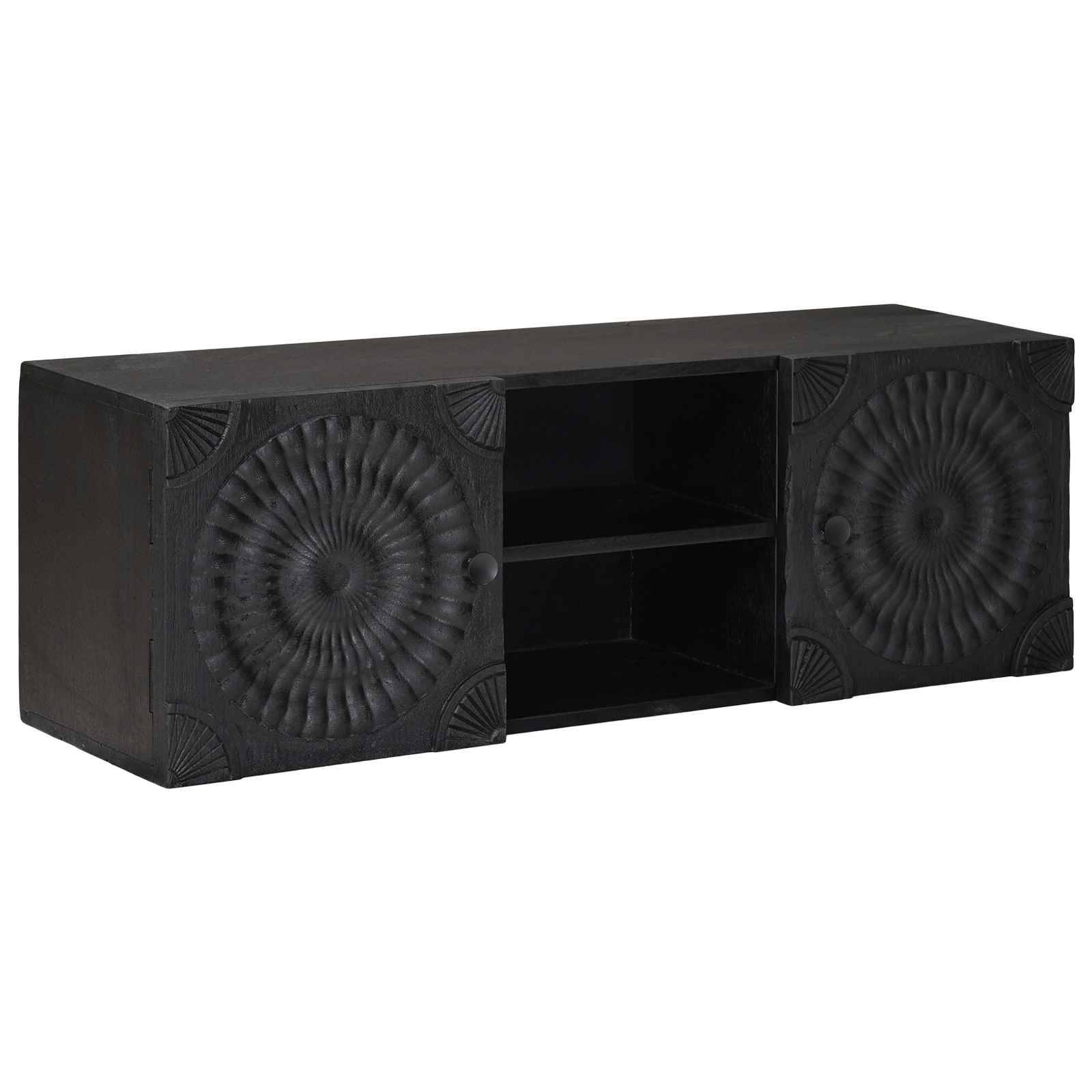 vidaXL TV-Schränk mit Regal mit Speicher Schwarz 105 x 30 x 35 cm
