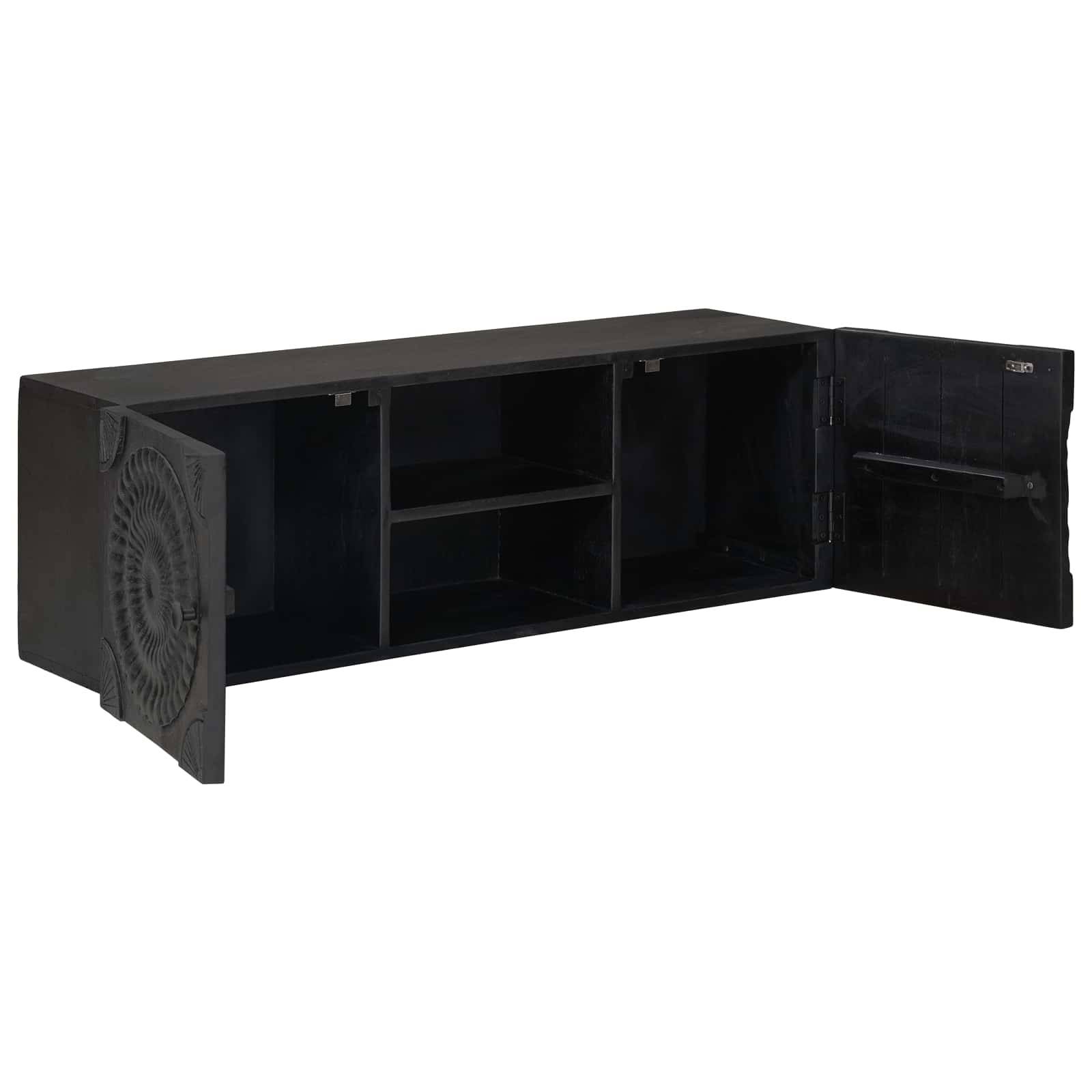 vidaXL TV-Schränk mit Regal mit Speicher Schwarz 105 x 30 x 35 cm