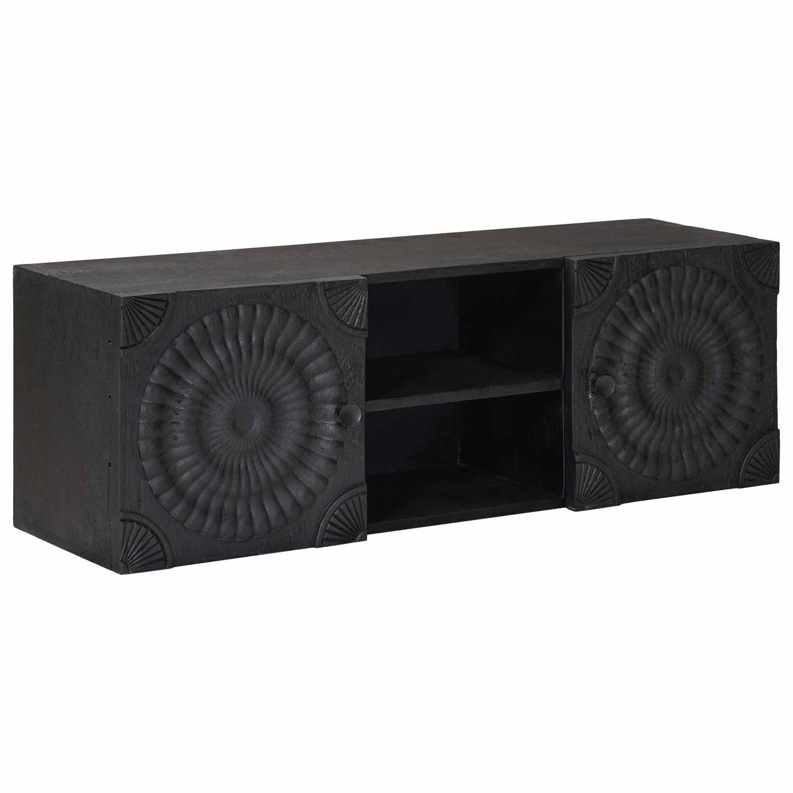 vidaXL TV-Schränk mit Regal mit Speicher Schwarz 105 x 30 x 35 cm