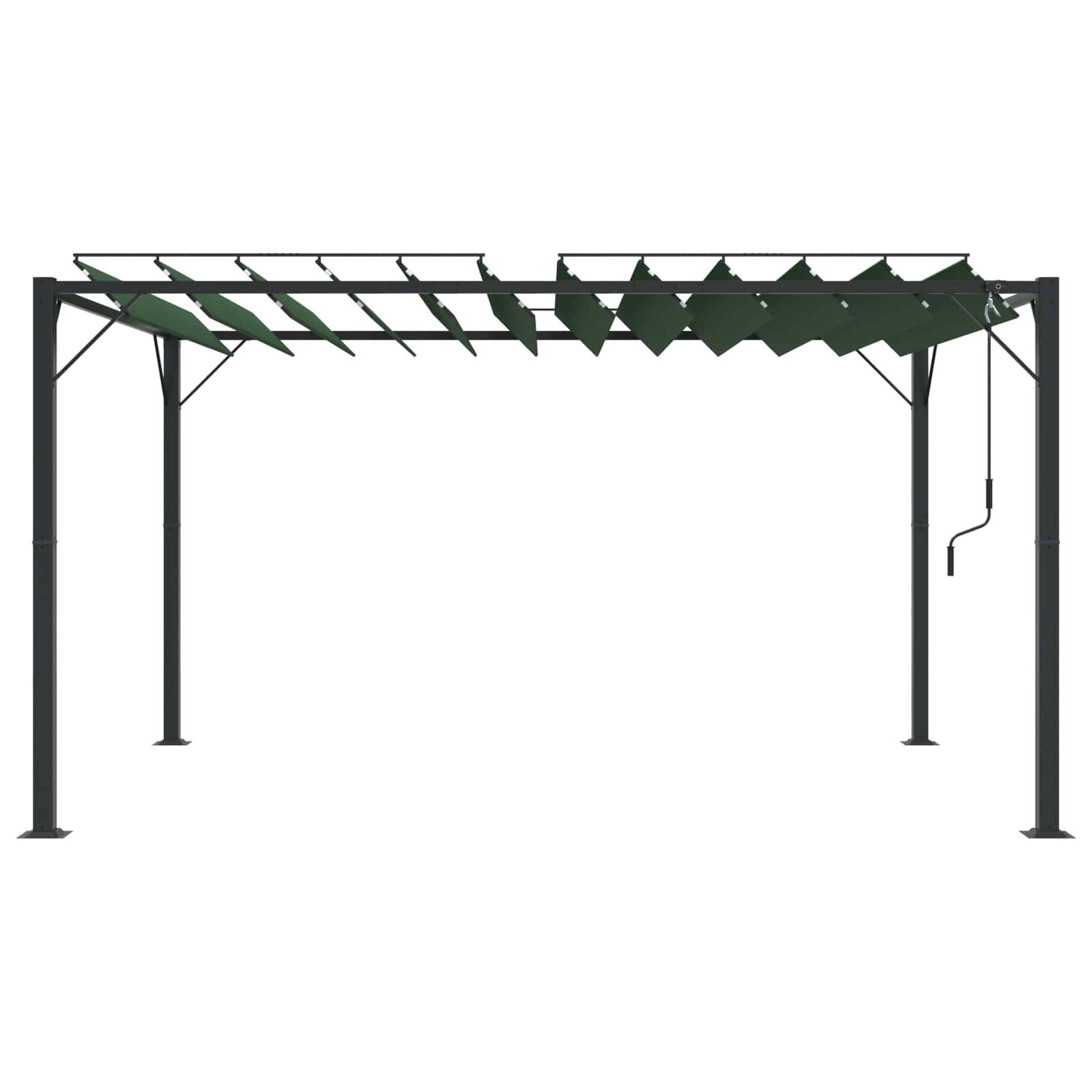 vidaXL Gazebo mit Lamellen-Dach Grün 3 x 4 x 2,14 m