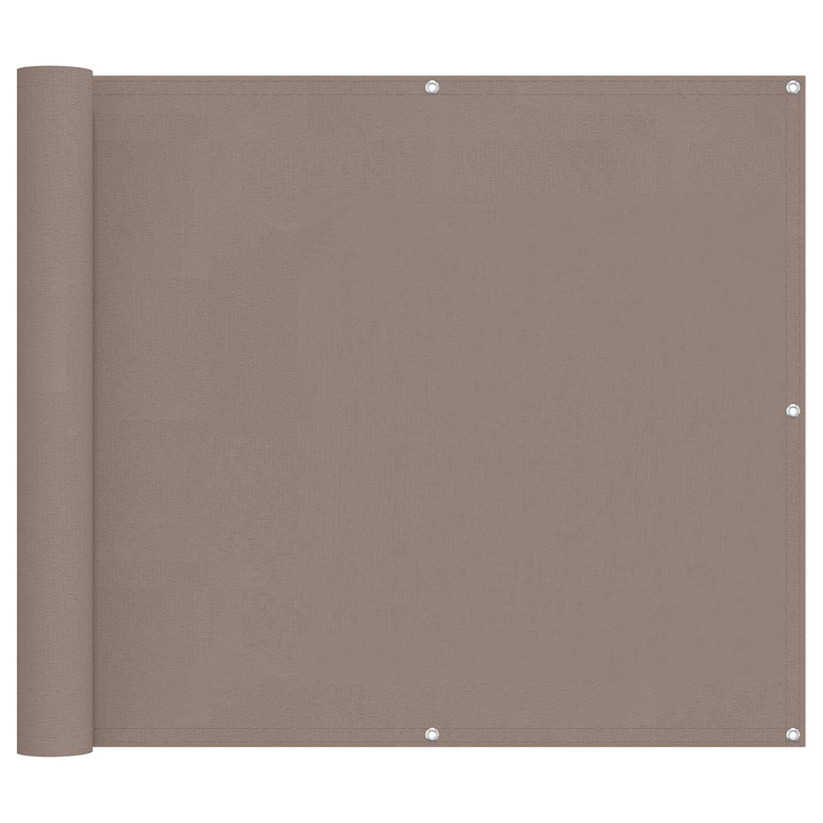 vidaXL Balkonsichtschutz 100 x 500 cm Oxford-Stoff Rechteckig Taupe