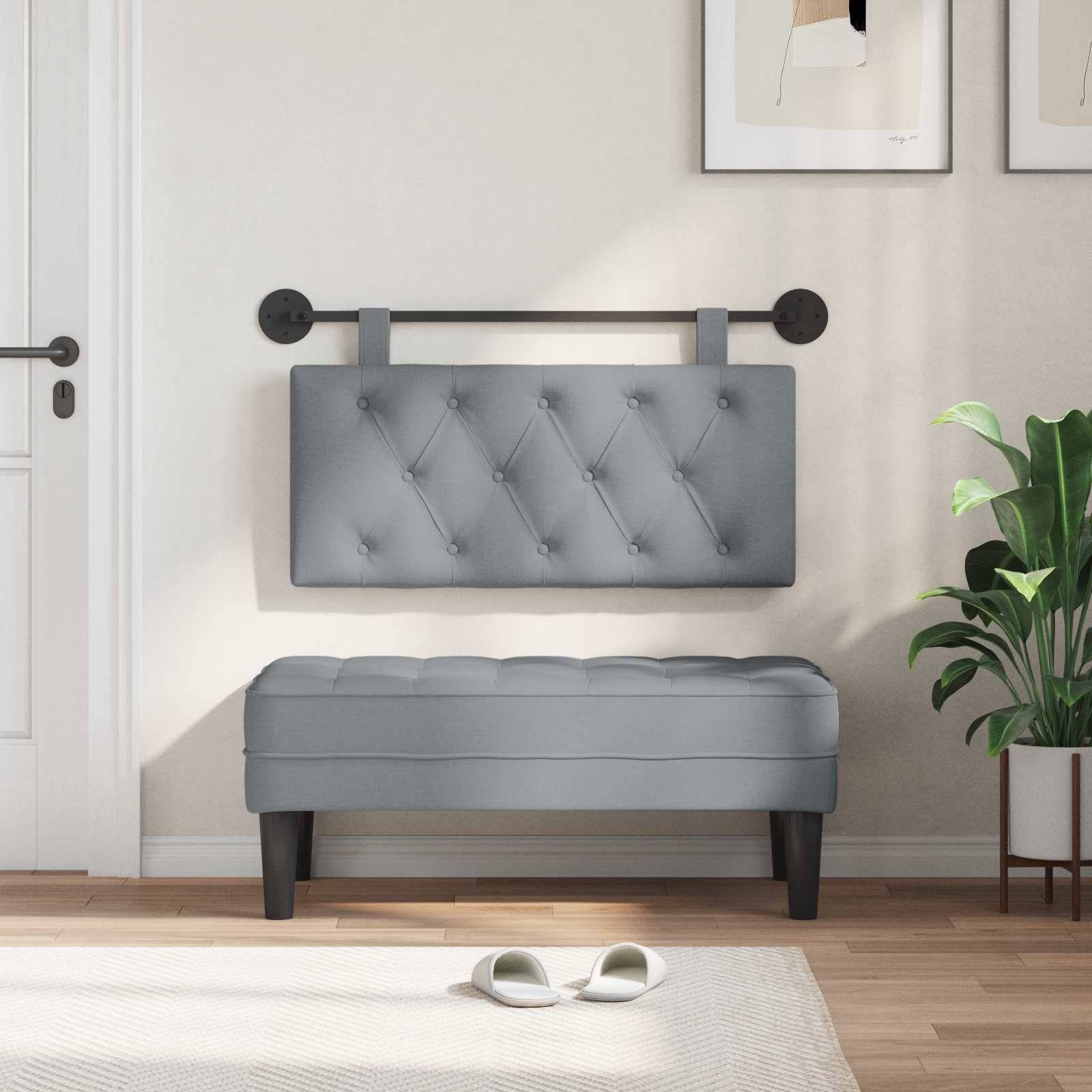 vidaXL Hängendes Kopfteil Hellgrau Stoff