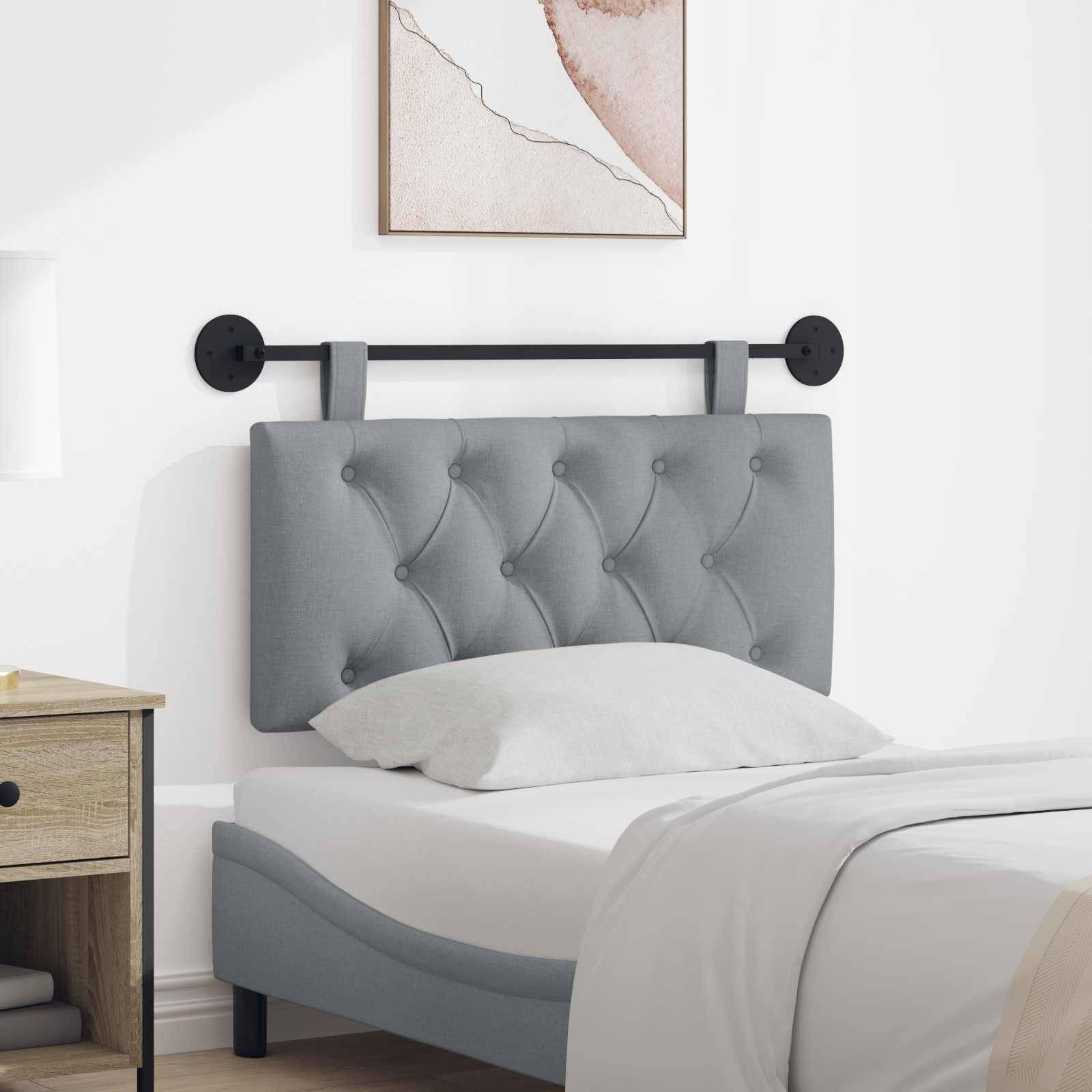 vidaXL Hängendes Kopfteil Hellgrau Stoff