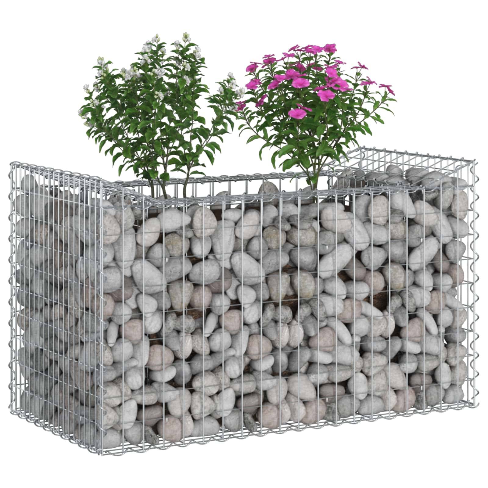 vidaXL Gabionen-Hochbeet Silber