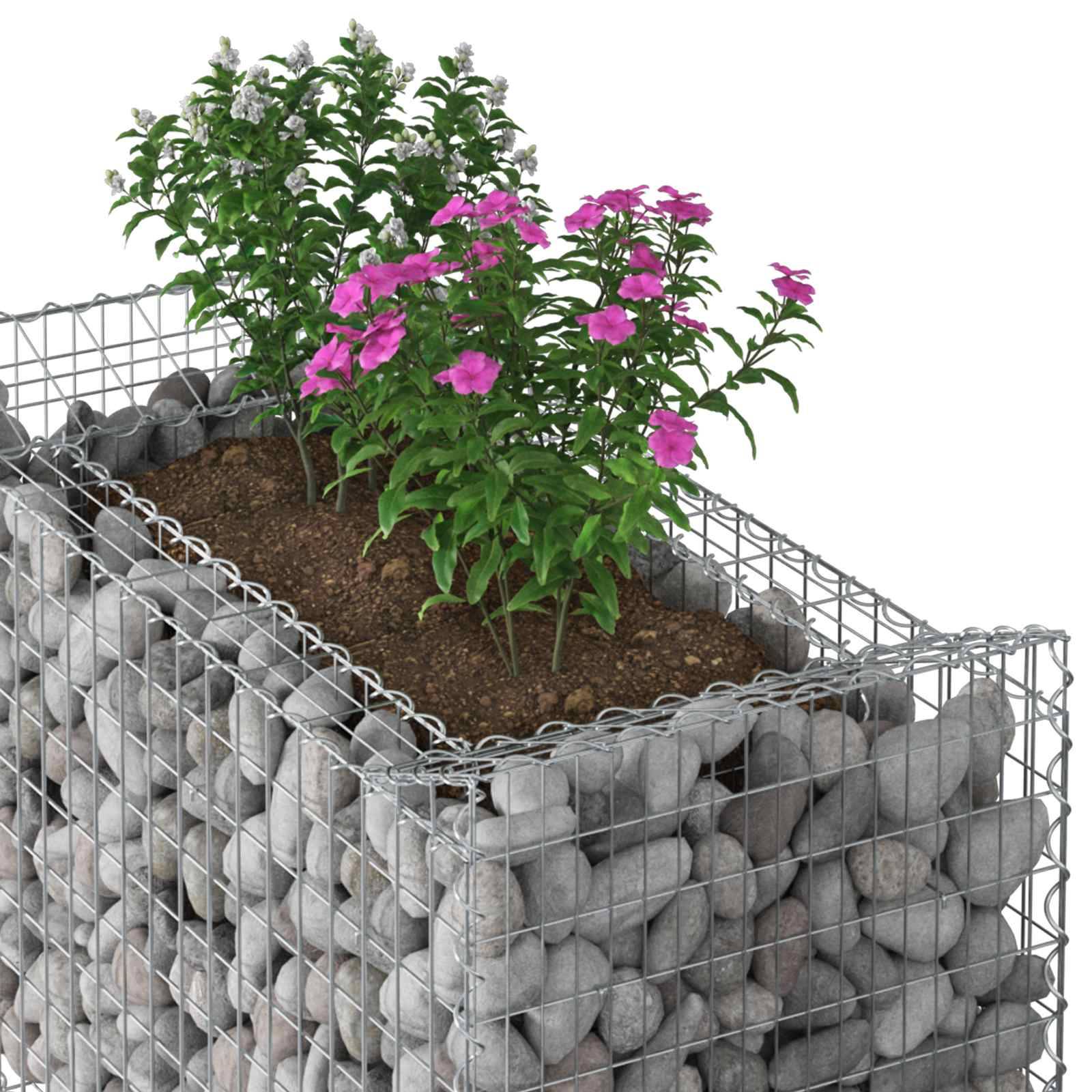 vidaXL Gabionen-Hochbeet Silber