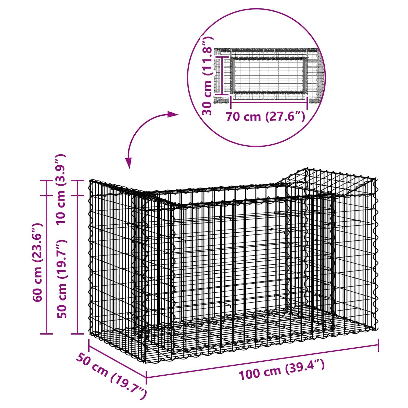 vidaXL Gabionen-Hochbeet Silber
