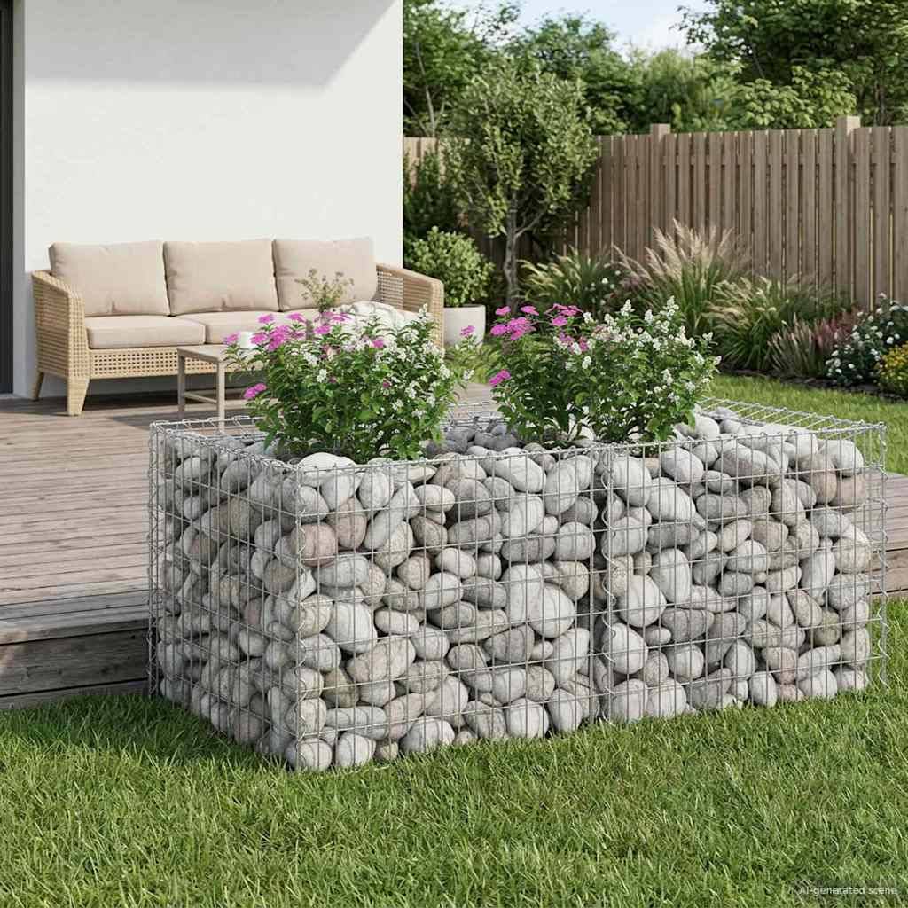 vidaXL Gabionen-Hochbeet Silber
