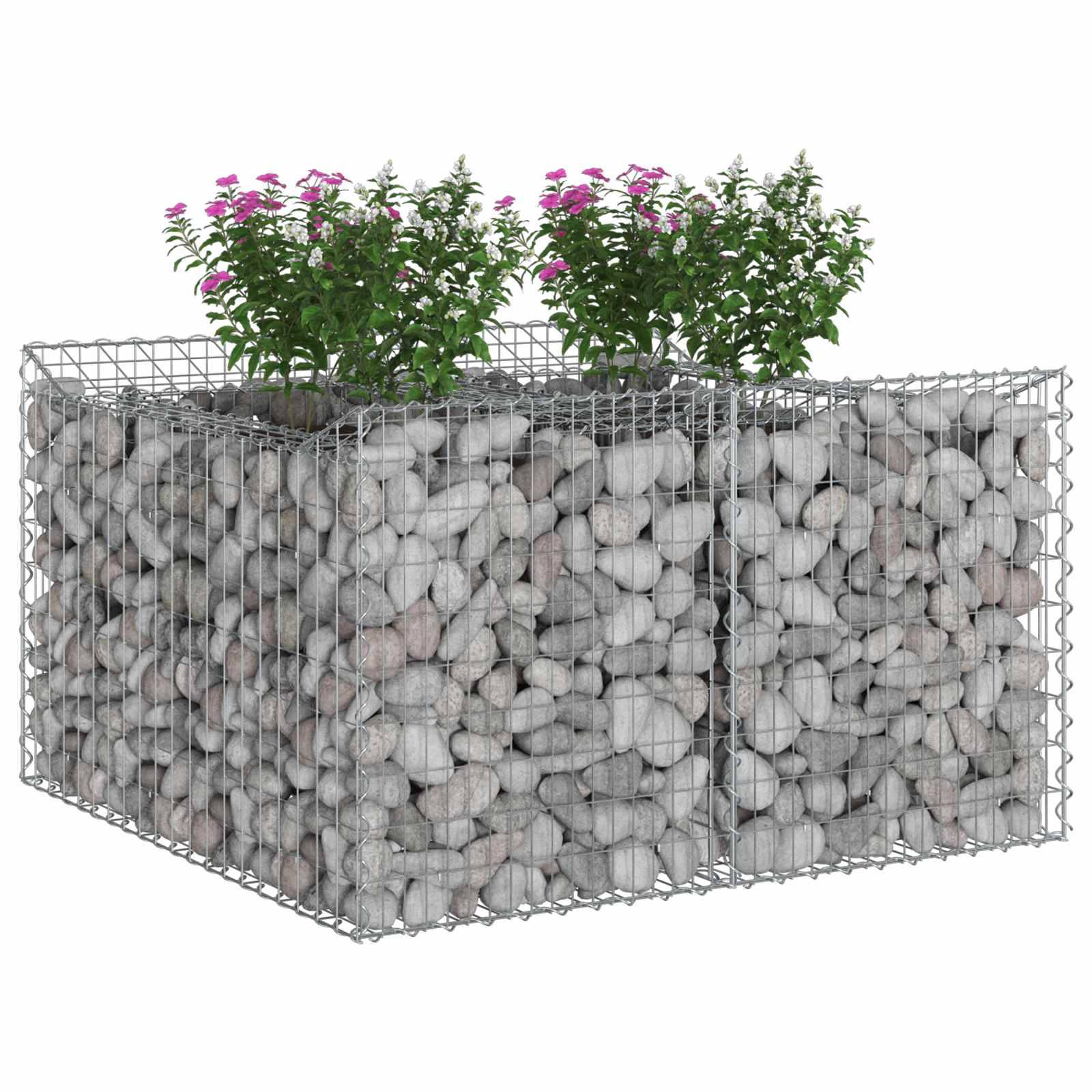 vidaXL Gabionen-Hochbeet Silber