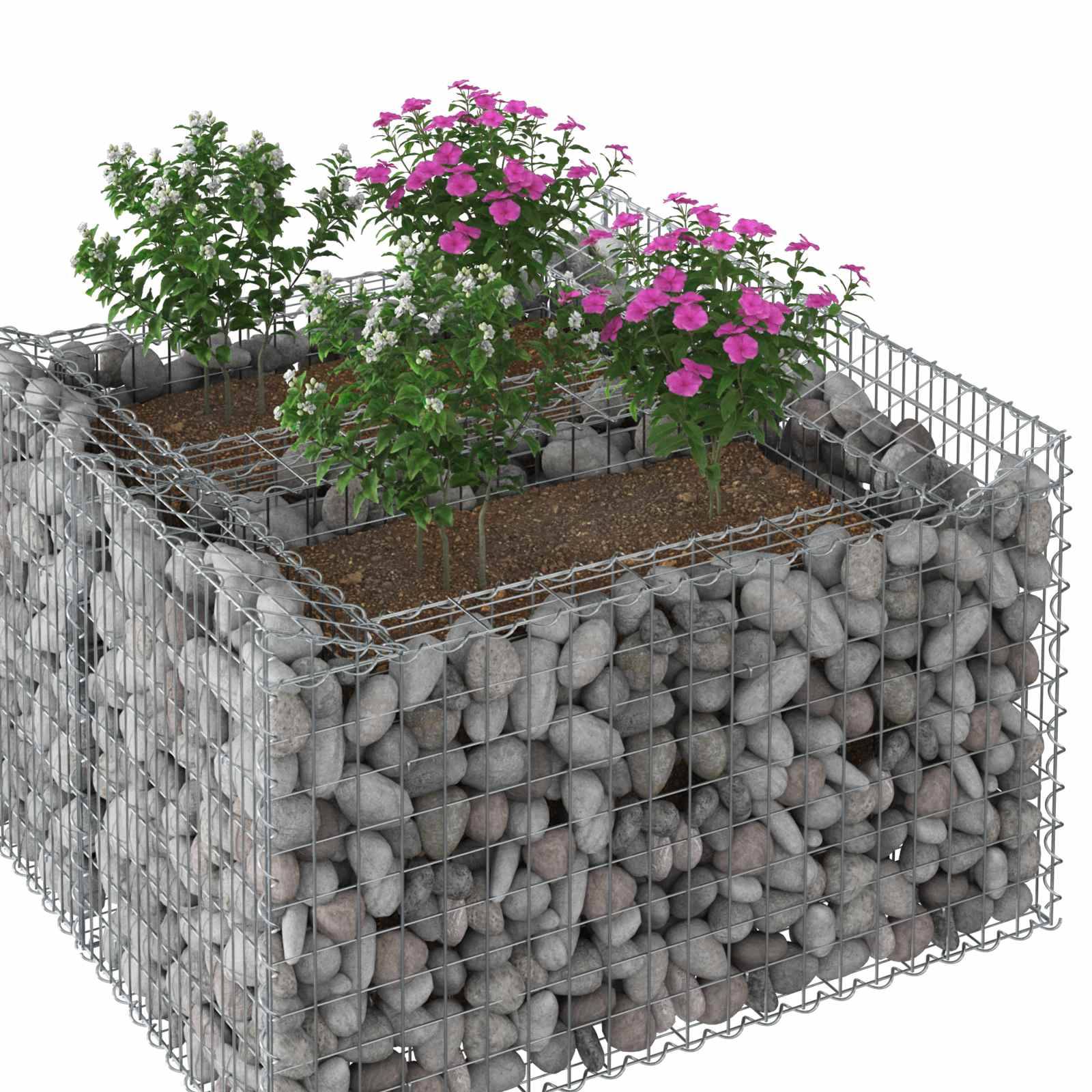 vidaXL Gabionen-Hochbeet Silber