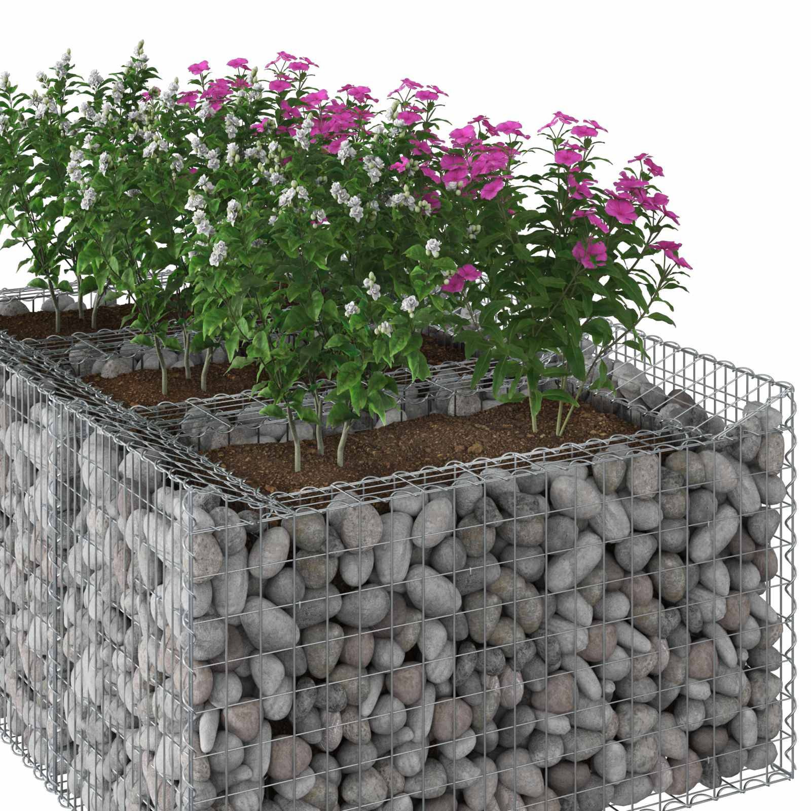 vidaXL Gabionen-Hochbeet Silber