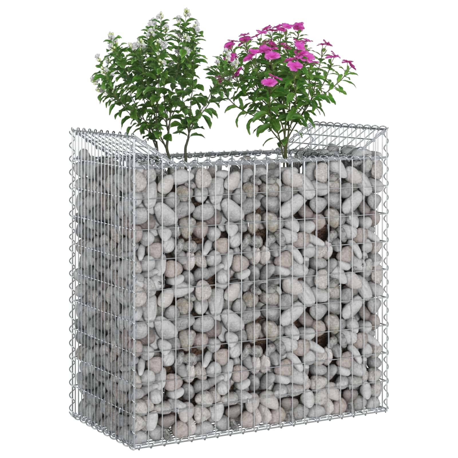 vidaXL Gabionen-Hochbeet Silber