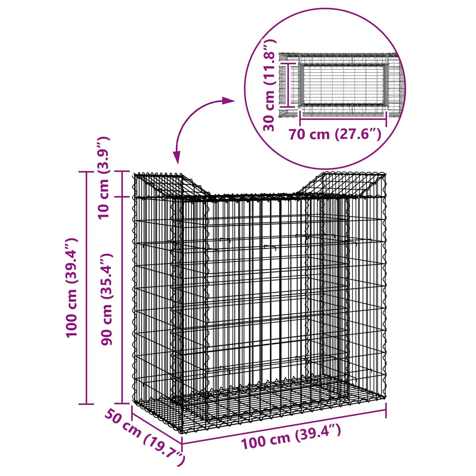 vidaXL Gabionen-Hochbeet Silber