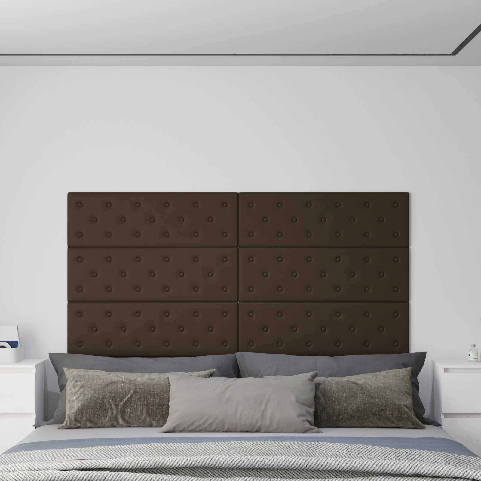 vidaXL Wandkopfteilen 12 pcs Braun 90 x 30 cm Kunstleder