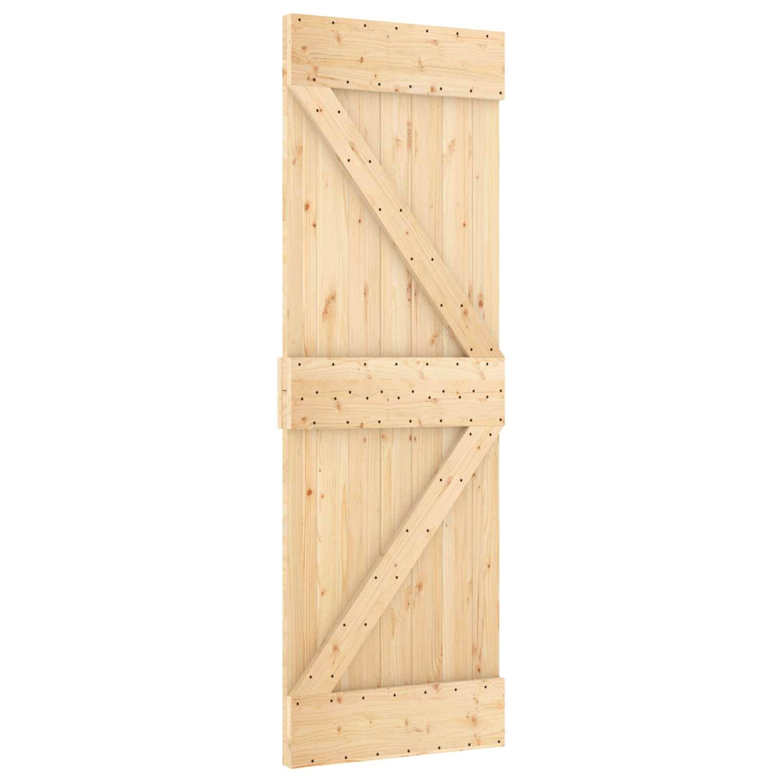 vidaXL Schiebetür NARVIK 70 x 210 cm (152,5 cm) Natürlich und Schwarz