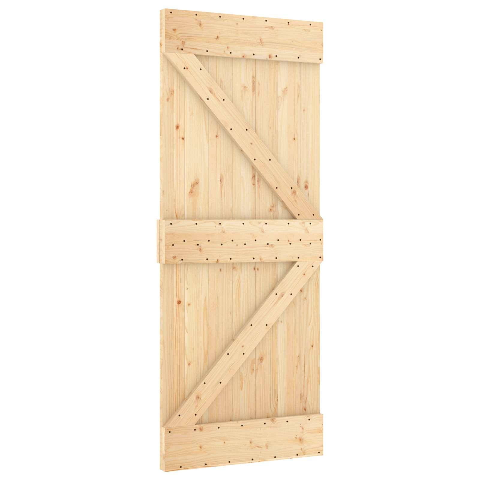 vidaXL Schiebetür NARVIK 85 x 210 cm (152,5 cm) Natürlich und Schwarz